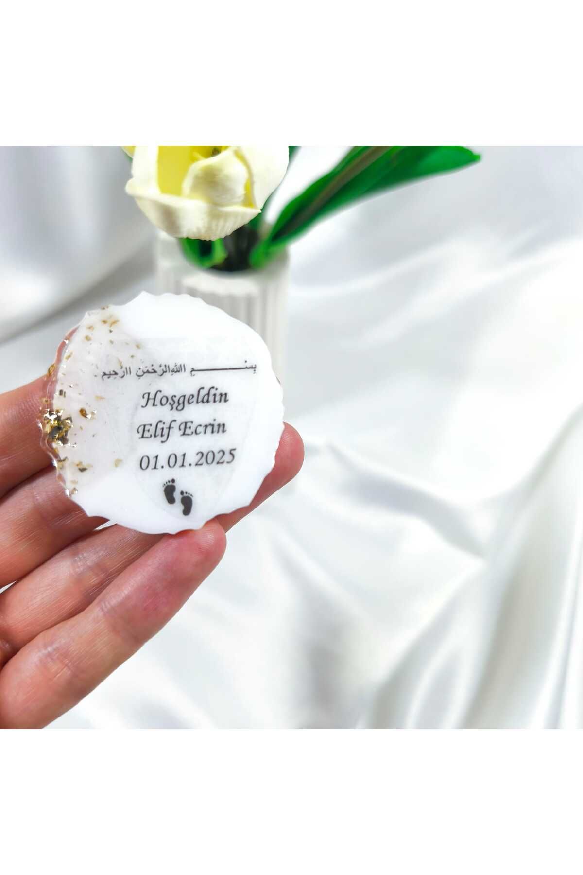 demet art studio Epoksi 25 Adet Rose Varaklı Hatıra Magnet – Söz, Nişan, Nikah ve Düğün Hediyeliği