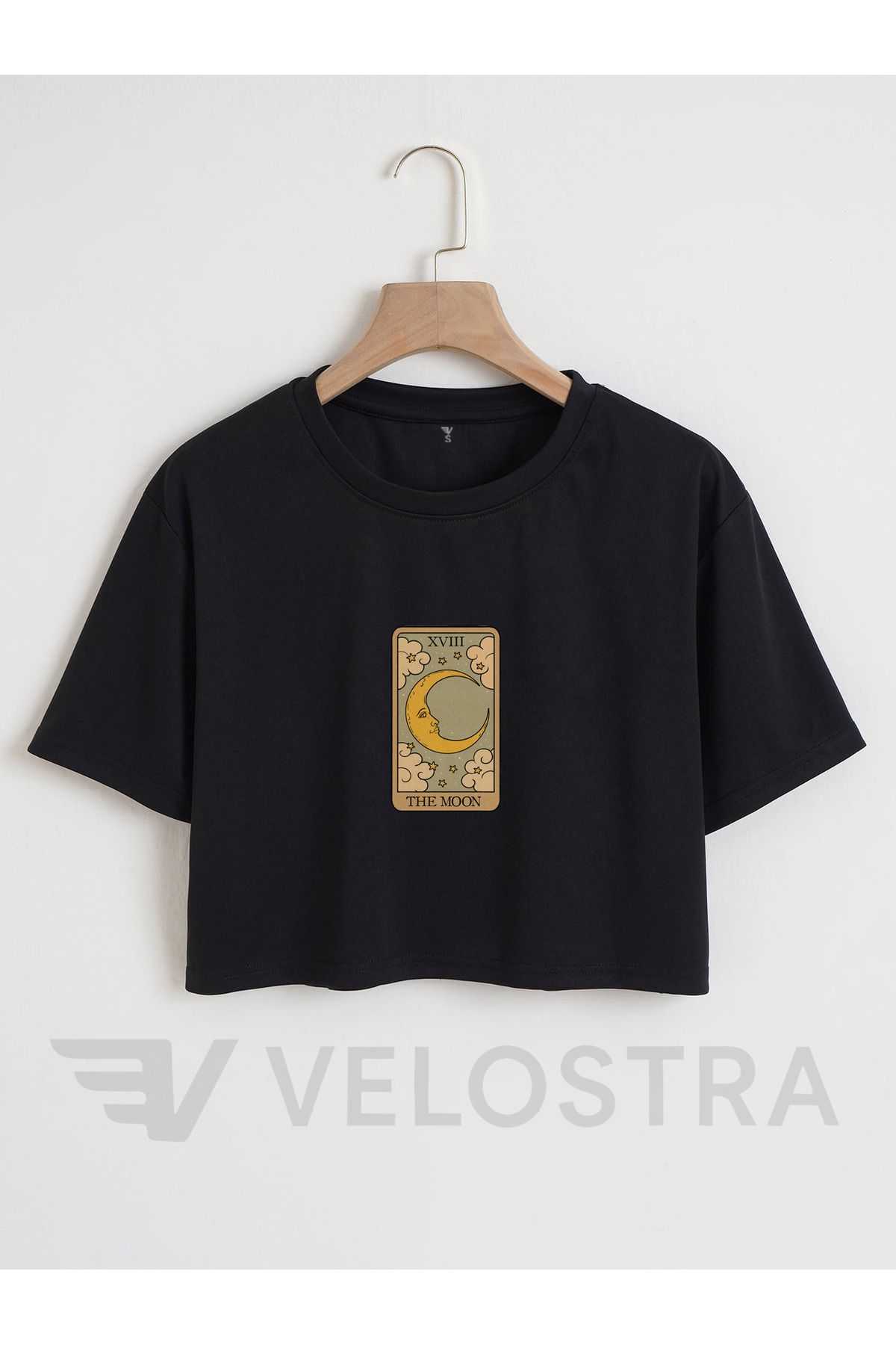 Velostra Kadın Tarot Kartı The Moon Baskılı Crop
