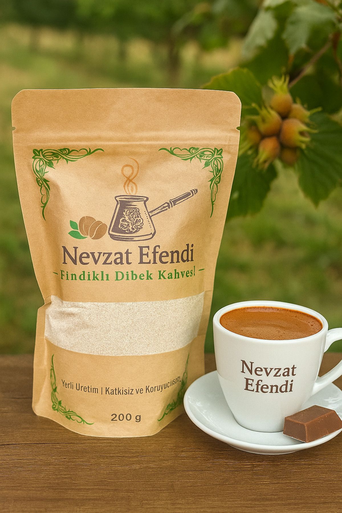 nevzatefendi Nevzat Efendi Fındıklı Dibek Kahvesi 200 g – Yoğun Fındık Aromalı Geleneksel Lezzet