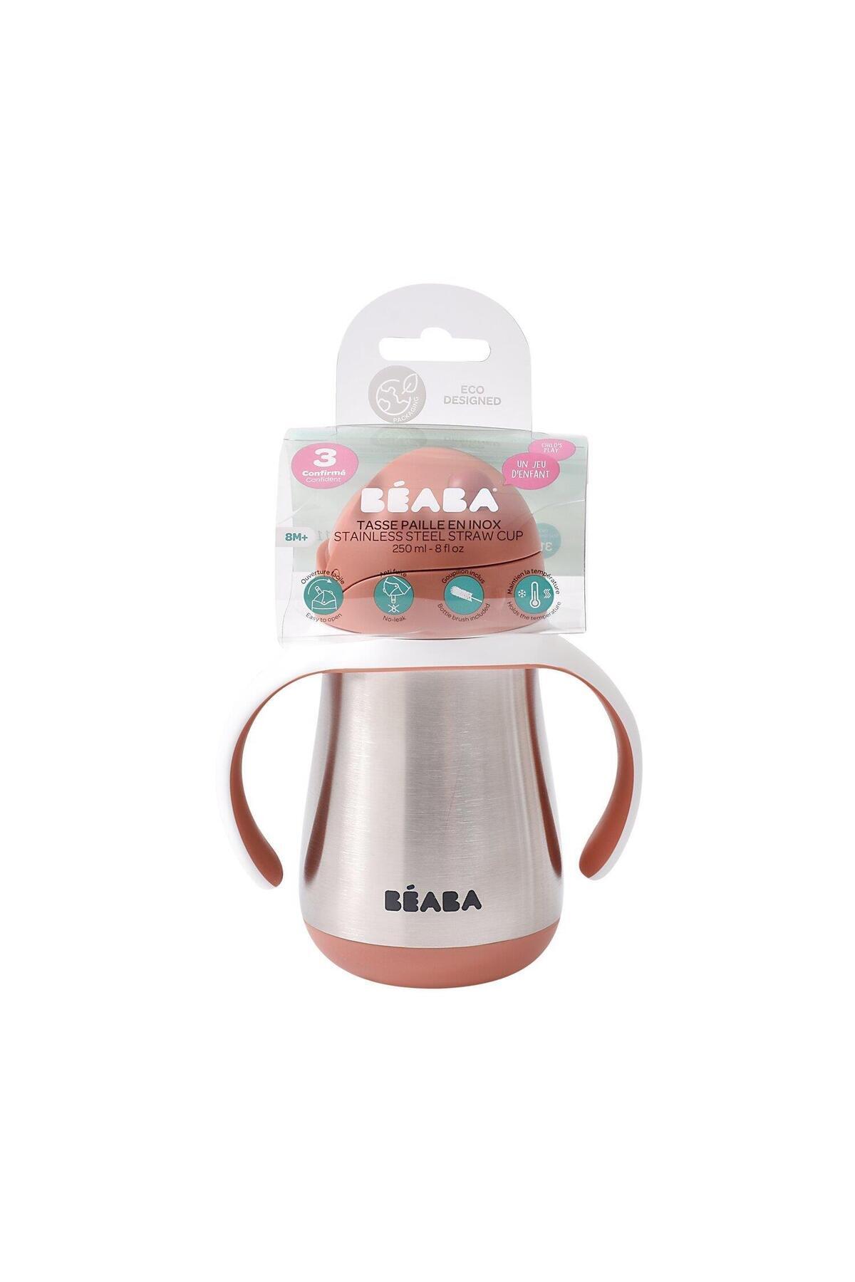 Beaba 250 ml Çelik Pipetli Suluk , Terracotta fotoğrafı 2 (önizleme)