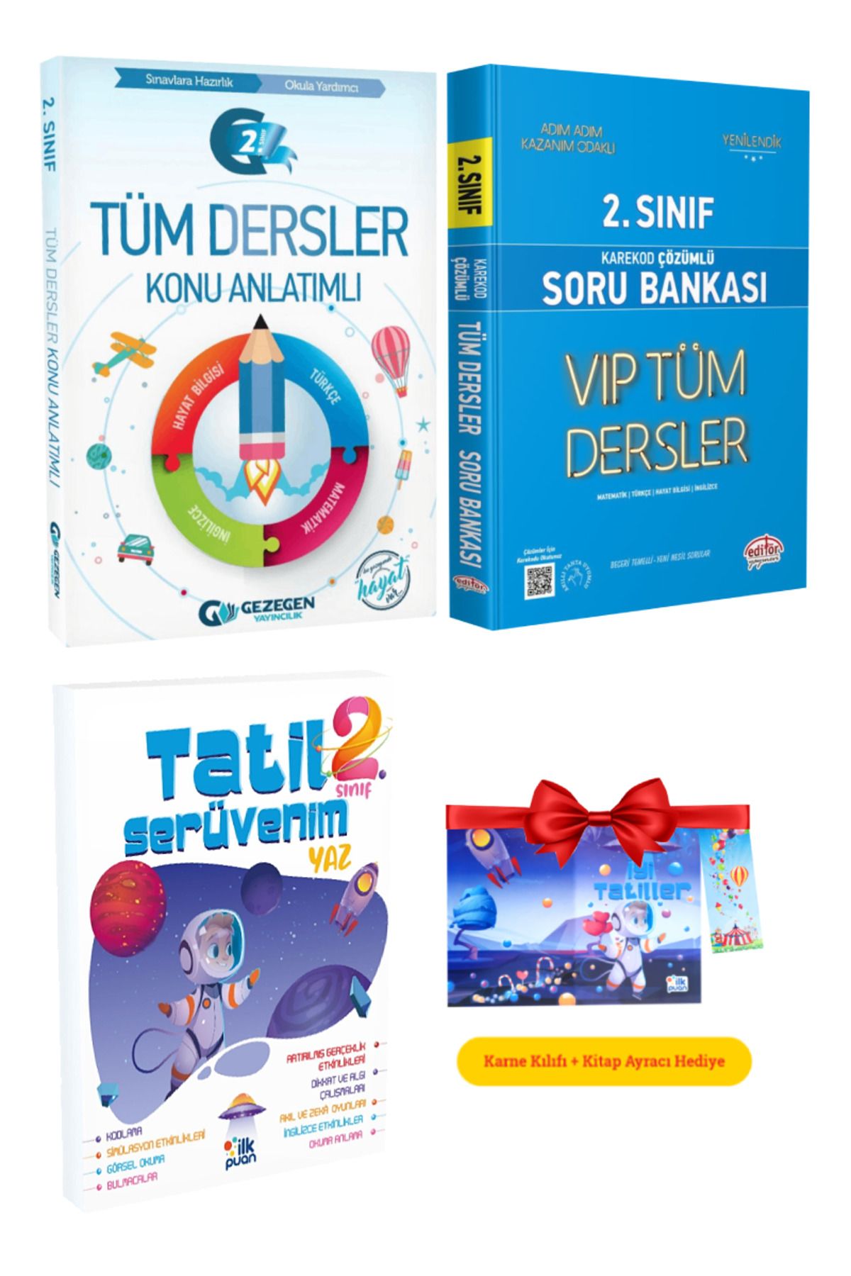 Gezegen Yayıncılık 2. Sınıf Tüm Dersler Konu Anlatımı+ Tüm Dersler VIP Soru Bankası+ Tatil Serüvenim Yaz Tatil Kitabı