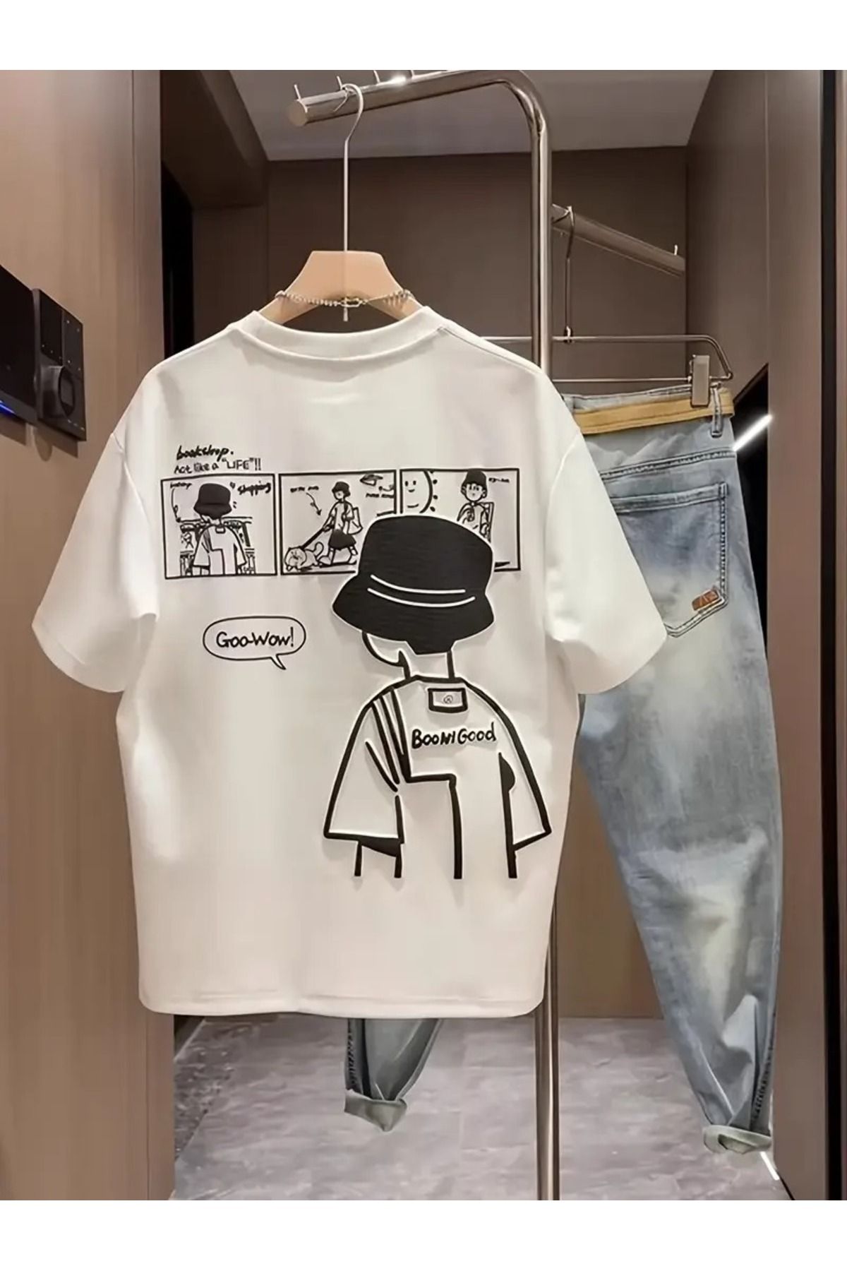LAND MODA Erkekler için %100 Pamuklu Günlük Kısa Kollu Tişört - Yazlık Nefes Alabilen