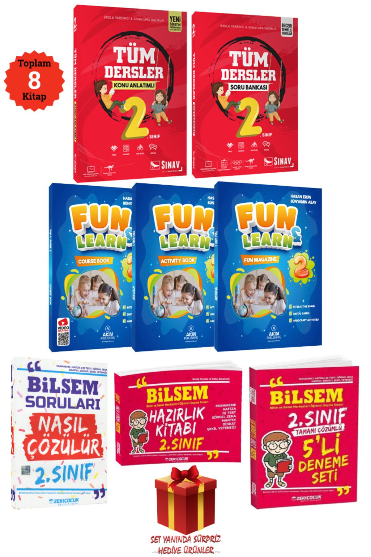 Sınav Yayınları 2. Sınıf Tüm Dersler Konu Anlatımı+Soru Bankası+ Fun Learn İngilizce Seti+ BİLSEM Hazırlık+ Hediye