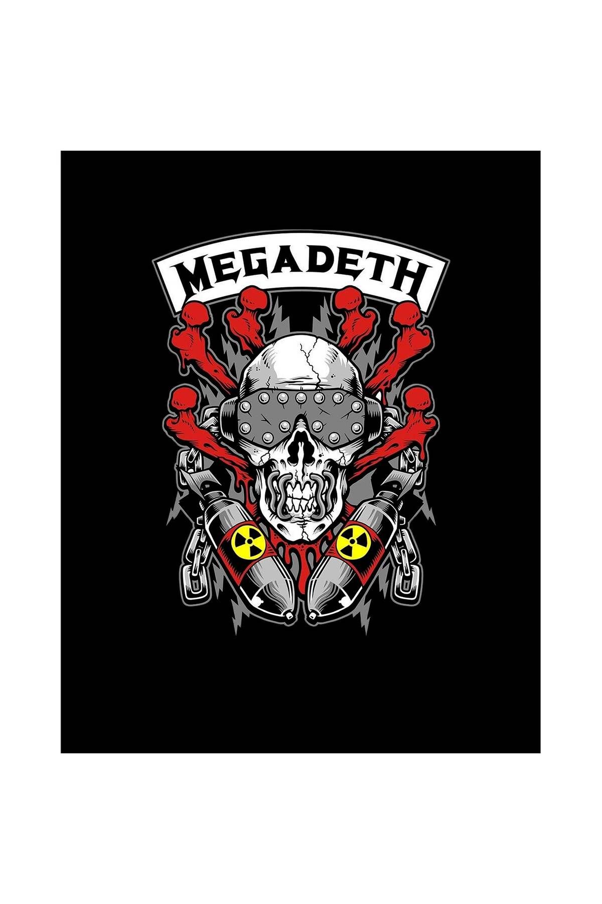 Z zepplin Megadeth Skull and Chemical Bomb Büyük Sırt Patch Yama