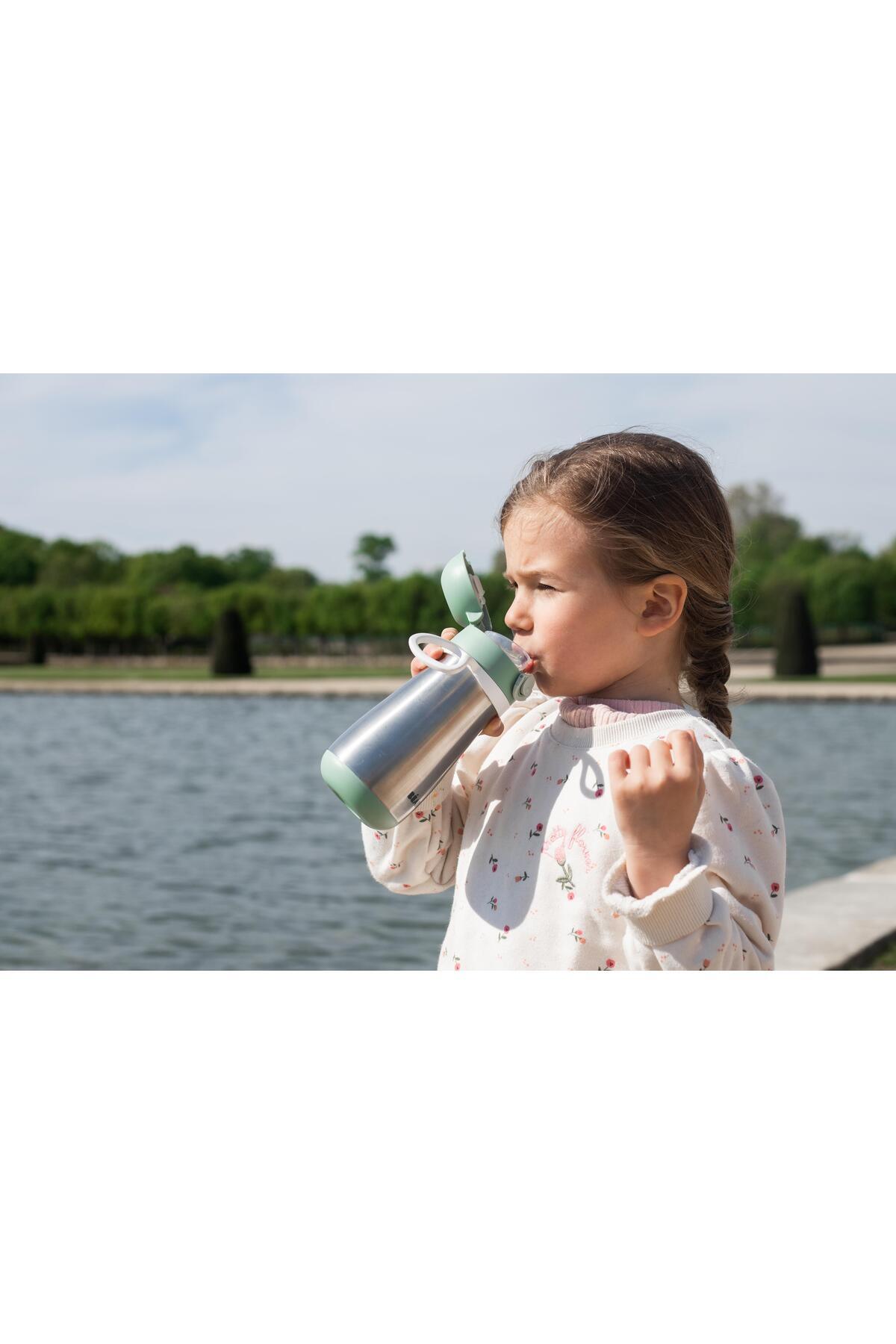 Beaba Paslanmaz Çelik Suluk 350 ml, Sage green fotoğrafı 5 (önizleme)