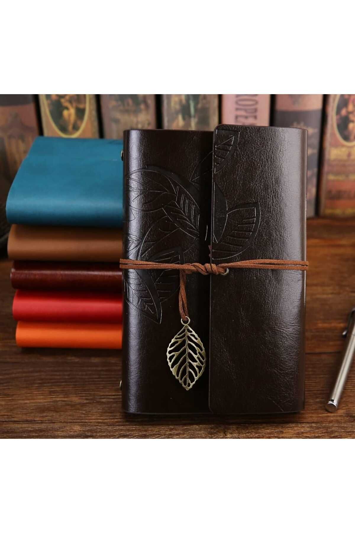 Fashion Paradise Eskitme Deri Kaplı Sayfa Ajanda | Günlük - Anı - Not Defteri | Vintage Kapaklı El Yapımı Defter