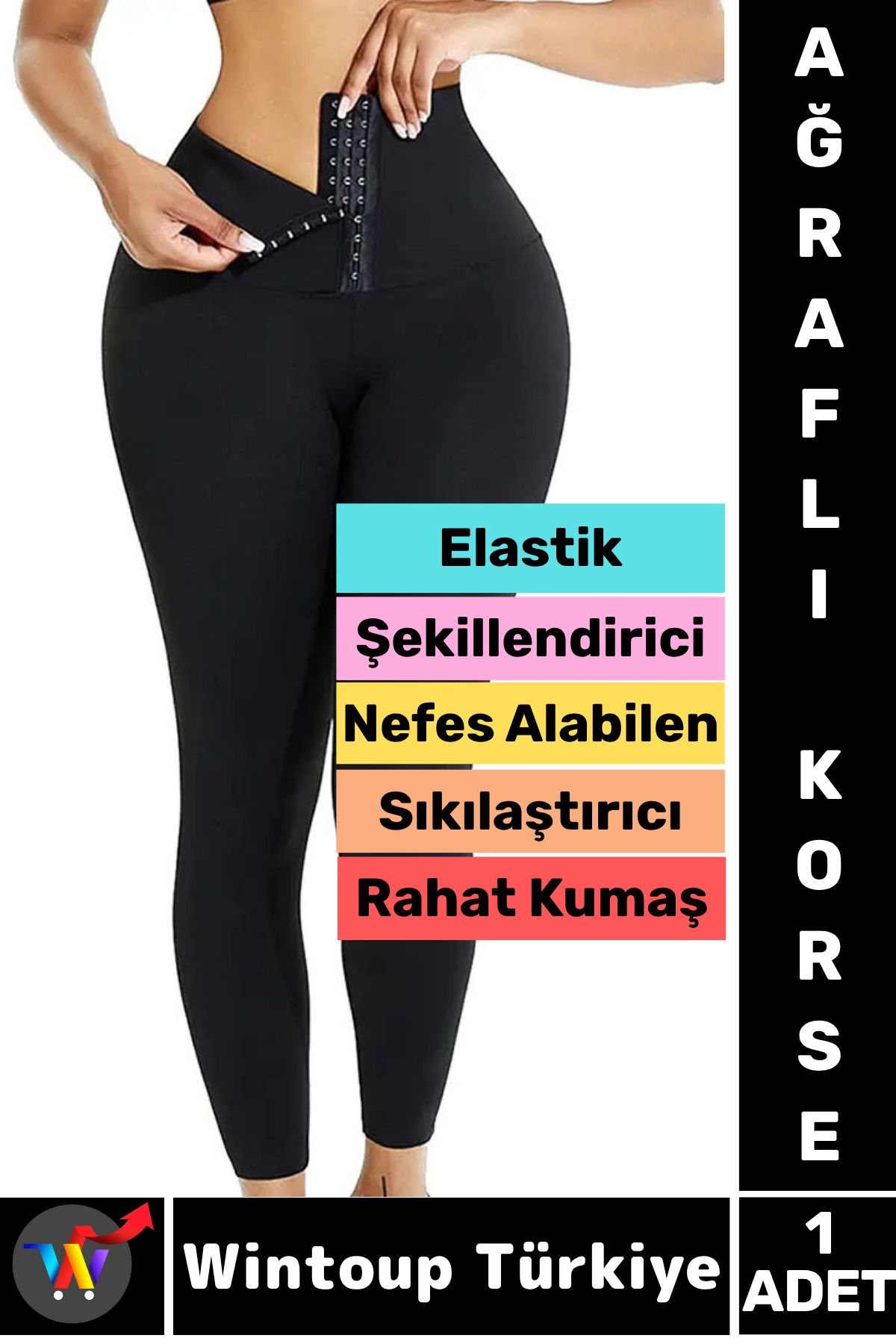 Wintoup Gündelik Spor Alt Karın Bel Sıkılaştıran Güçlendiren Toparlayan Elastik Konforlu AĞRAFLI KORSE TAYT