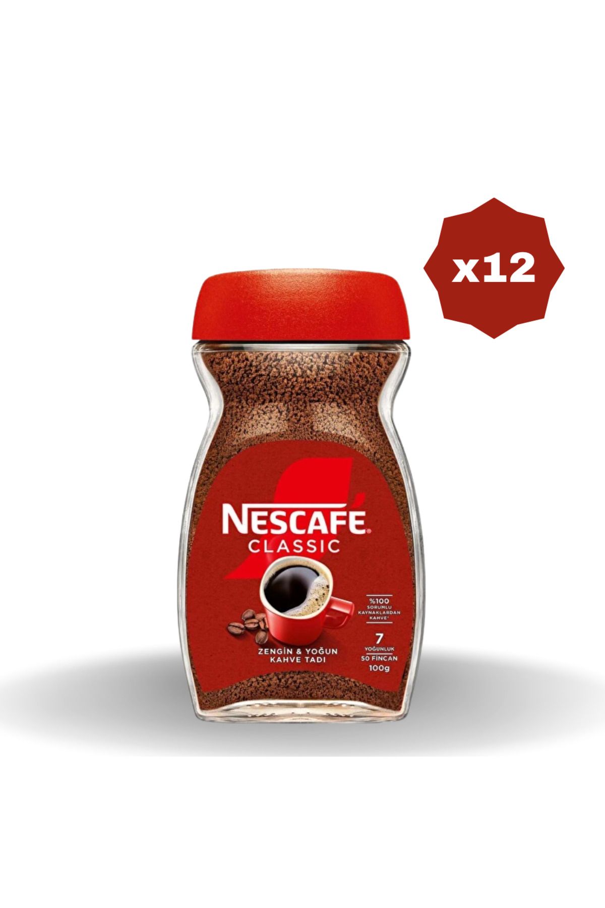 Nescafe NESTLE NESCAFE CLASSİC CAM 100 GR - (12 ADET)