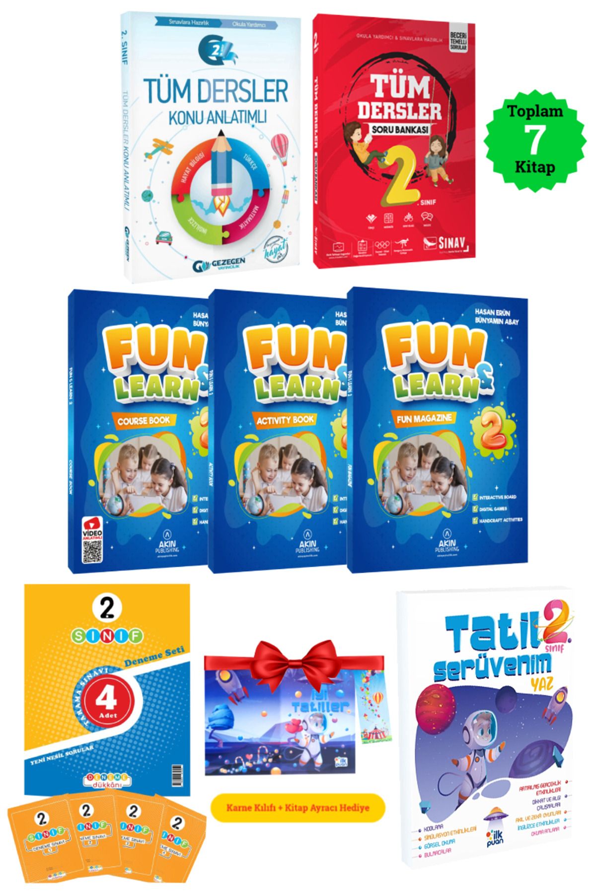 Gezegen Yayıncılık 2. Sınıf Tüm Dersler Konu Anlatımı+Sınav Soru Bankası+ Fun Learn İngilizce Seti+Deneme+ Tatil Kitabı