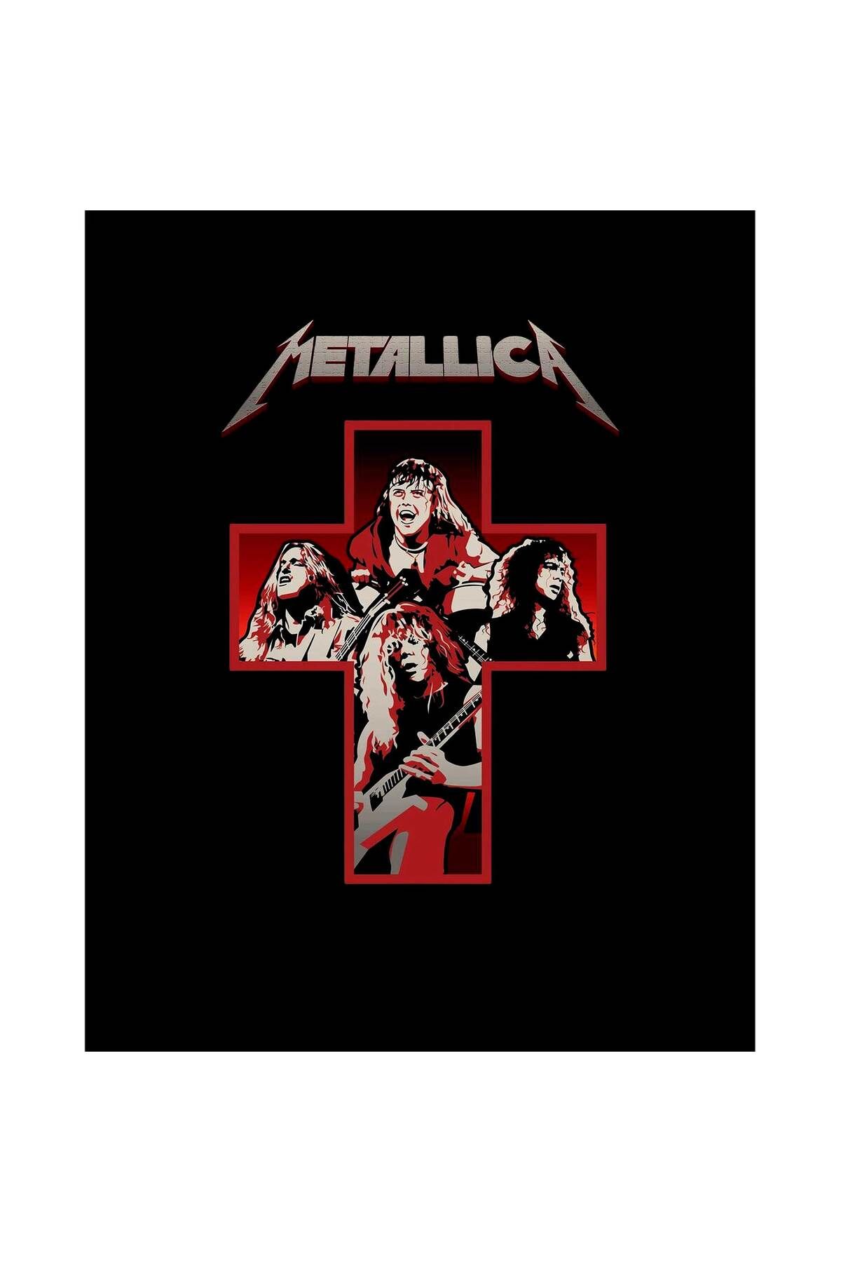 Z zepplin Metallica Silhouetes İnside The Cross Büyük Sırt Patch Yama