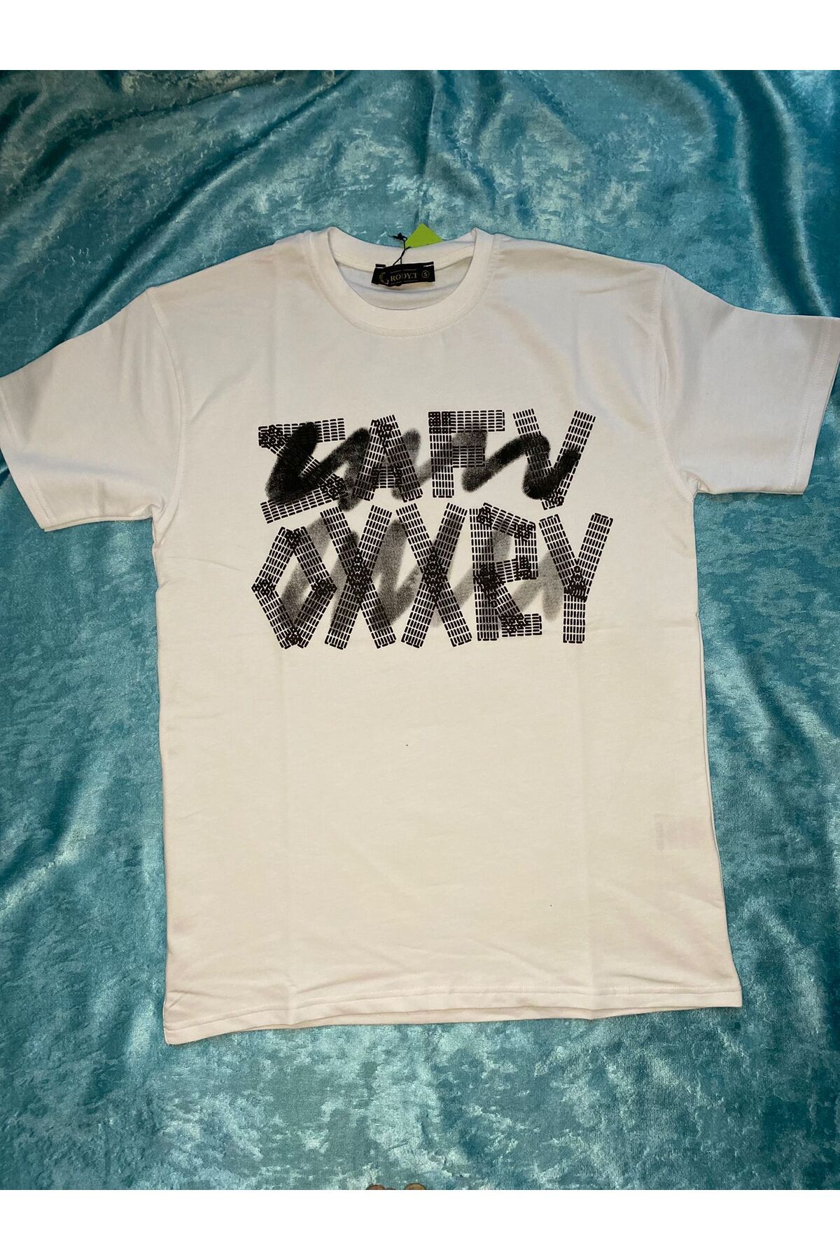 Atakan Unisex Erkek-Kadın Beyaz Özel Baskılı Oversize Pamuklu Bisiklet Yaka T-Shirt