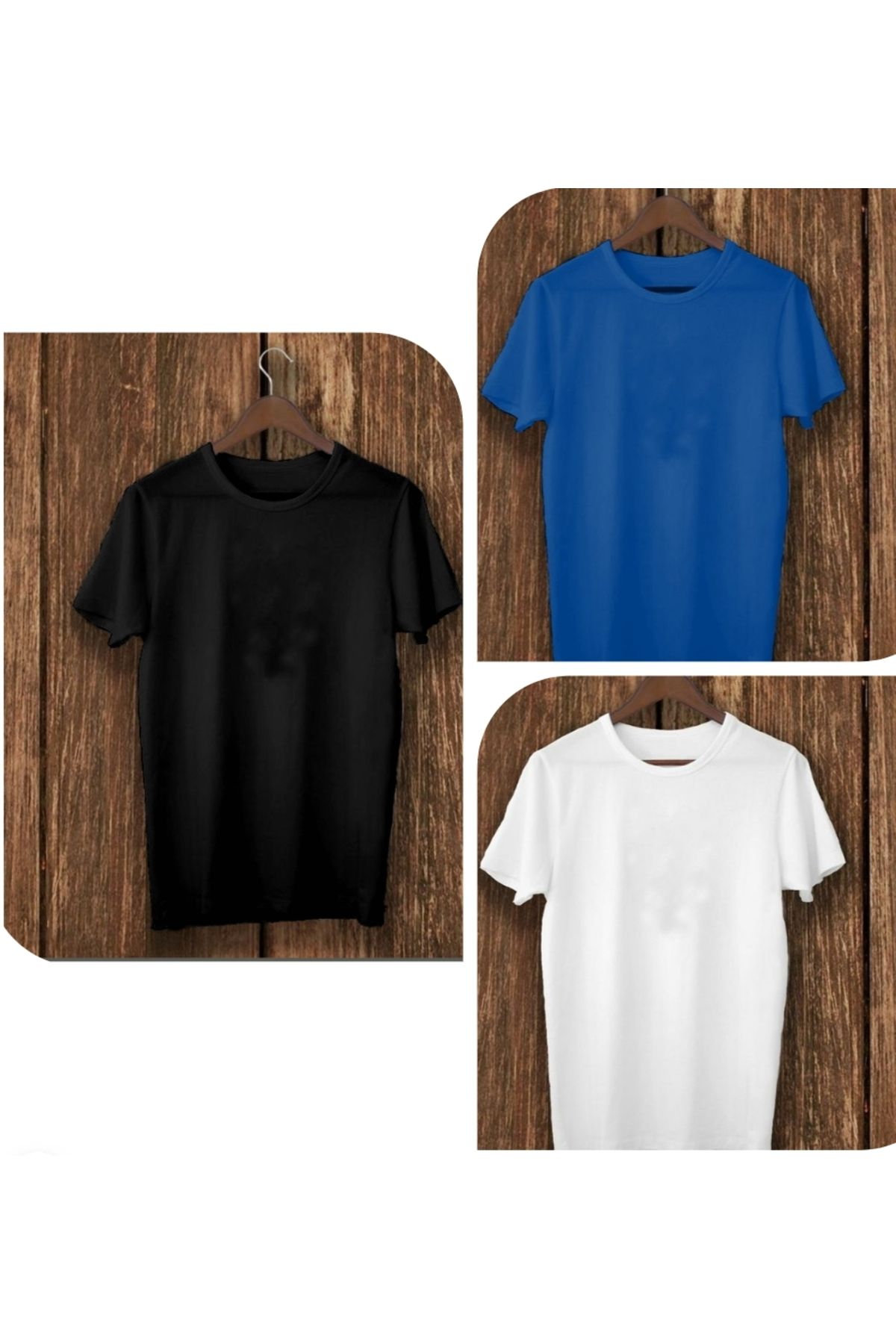 THE WHITE 3'lü Bisiklet Yaka Kadın Basic T-Shirt