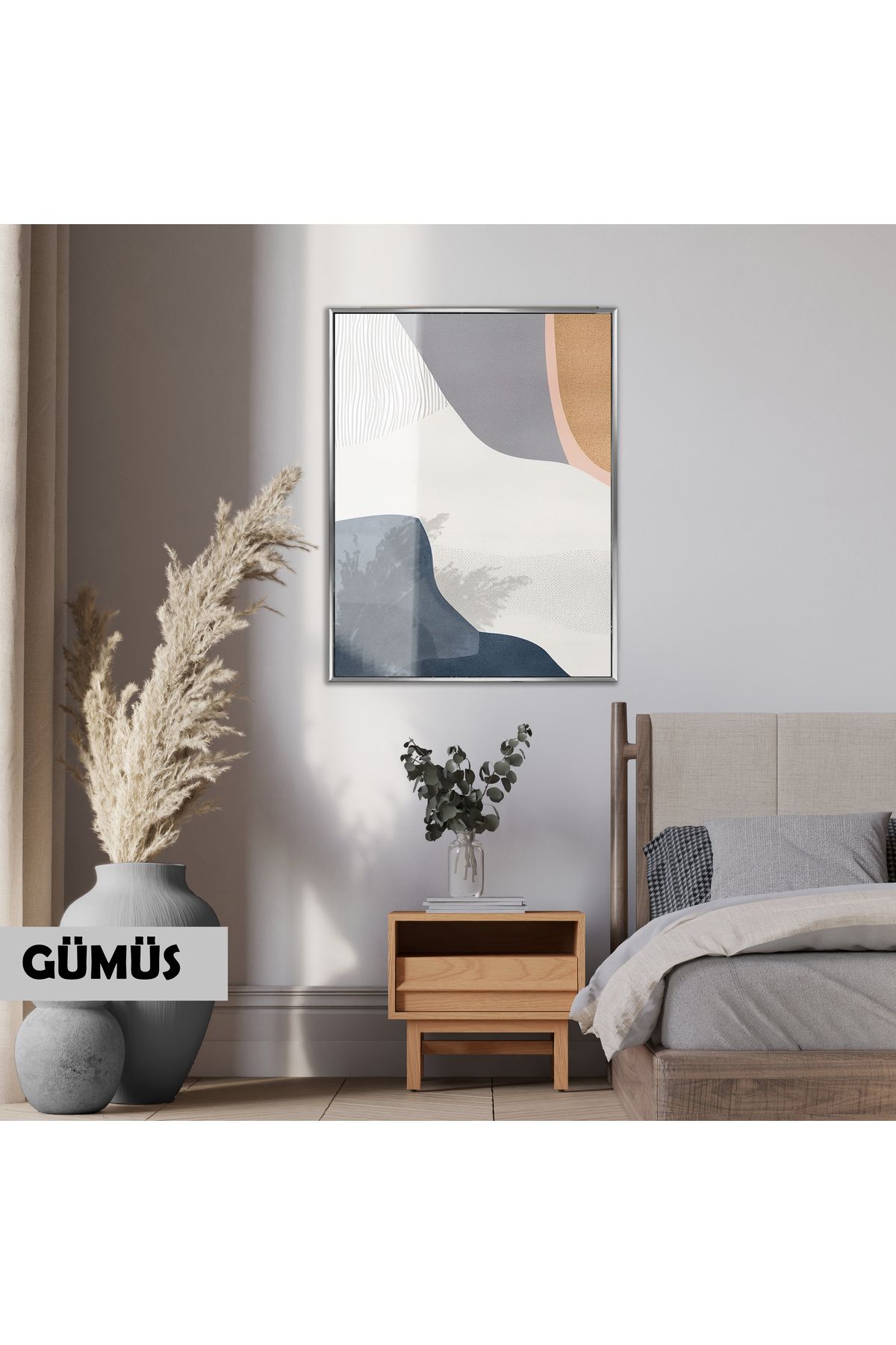 Harikabirev HARİKABİREV|SOYUT|02 PASTEL RENKLİ MODEL |ÇERÇEVELİ TEMPERLİ CAM TABLO TEKLİ DİKEY