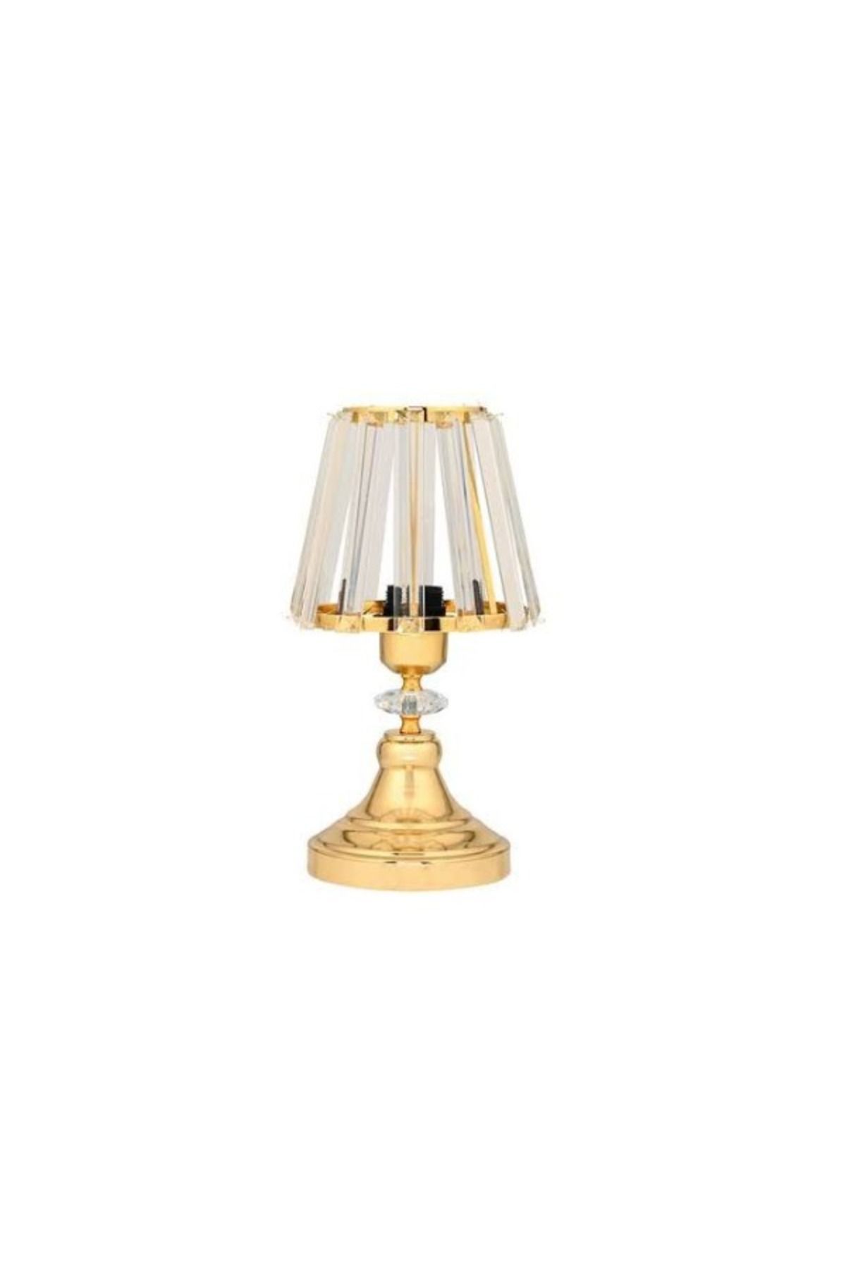 EMFAHOME Taşlı Gold Abajur - 1 adet 35x20
