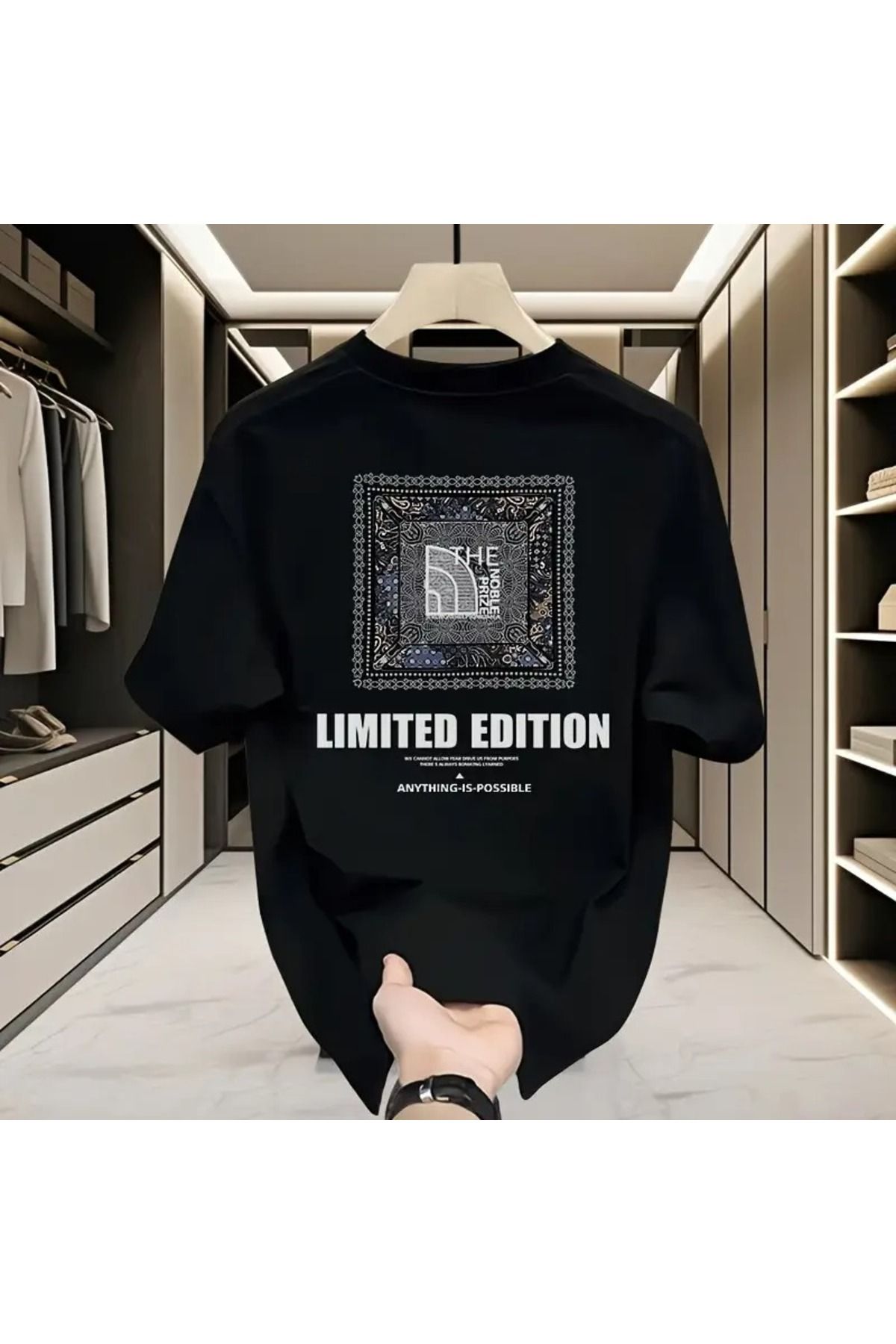 LAND MODA 100% Pamuk Ağır Gramaj Oversize Tişört - "THE DREAM" & "Her Şey Mümkün" Tasarımlı Sınırlı Sayıda