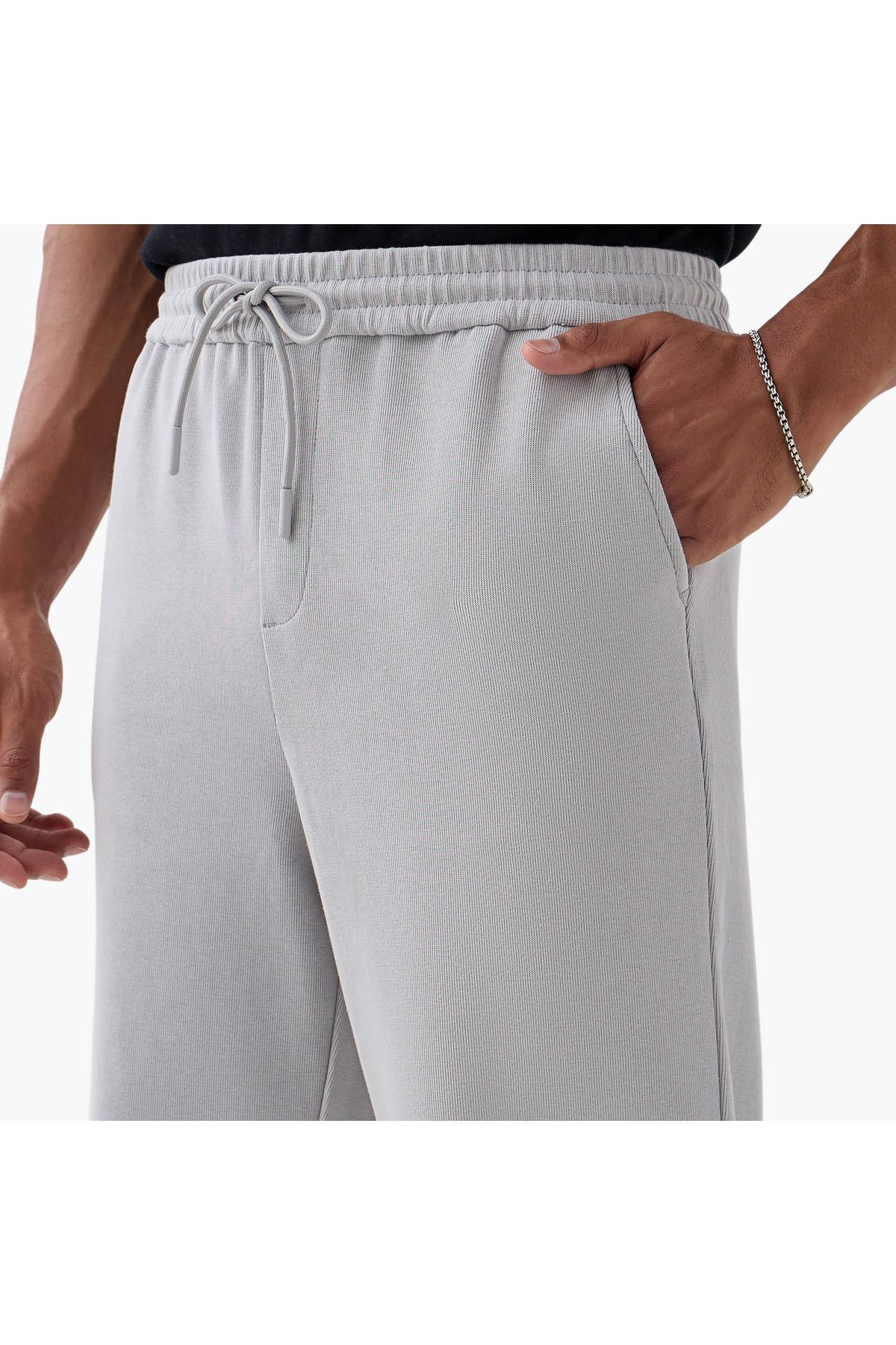 Iconic-Regular Fit Pants with Drawstring Closure and Pockets 4