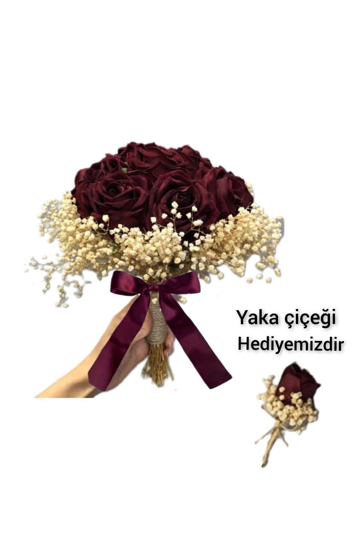 CANSIN 15 ADET SOLMAYAN GELİN BUKETİ [İSTENİLEN RENK YAPILIR ]