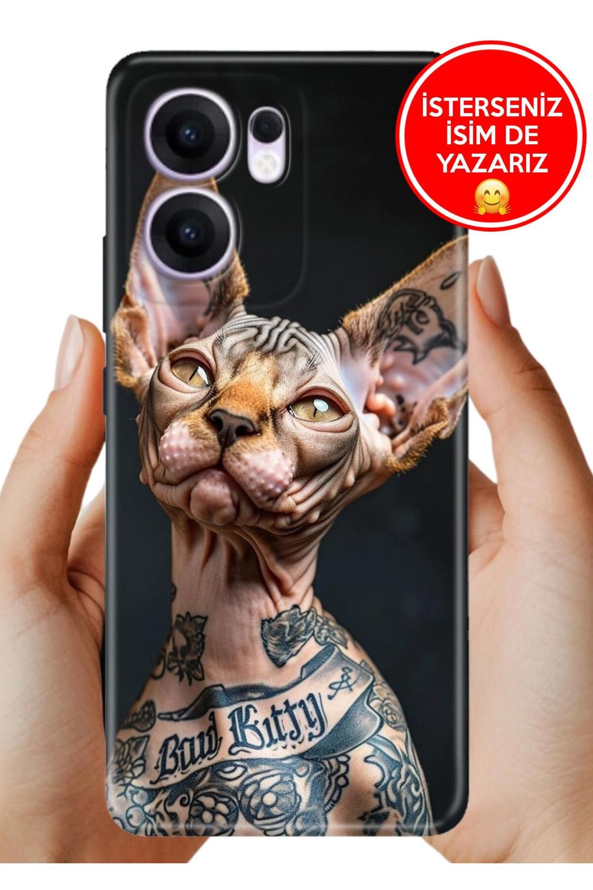 OPPO Reno 13F 5g Kılıf Oppo Reno 13F A Kalite Baskılı Art Silikon TattooCat
