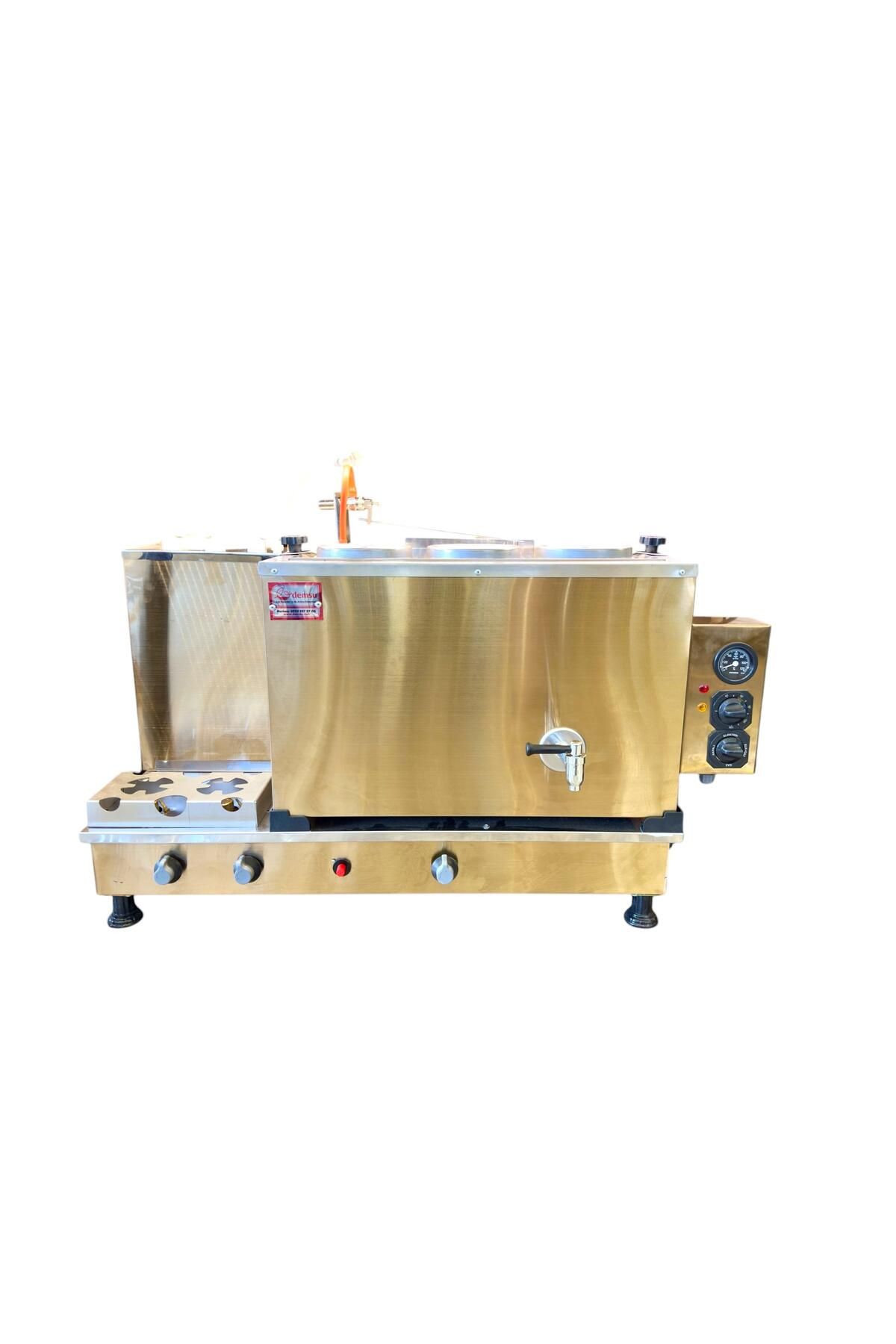 Meşale Demsu Plus 3 Demlikli Elegance Gold Elektrik + Gazlı Full Otomatik Çay Kazanı