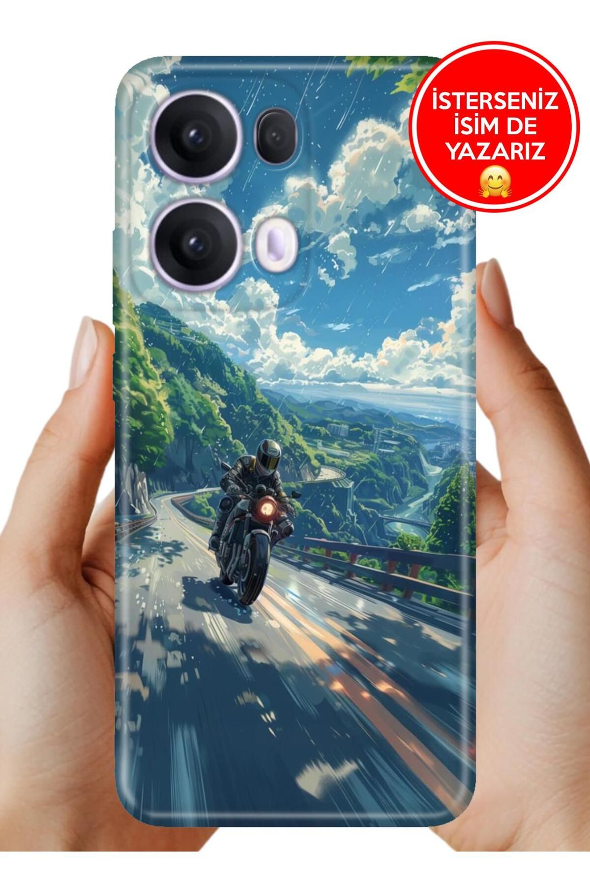 OPPO Reno 13 Pro Kılıf Oppo Reno 13 Pro A Kalite Baskılı Art Silikon Motorsiklet Aşkı