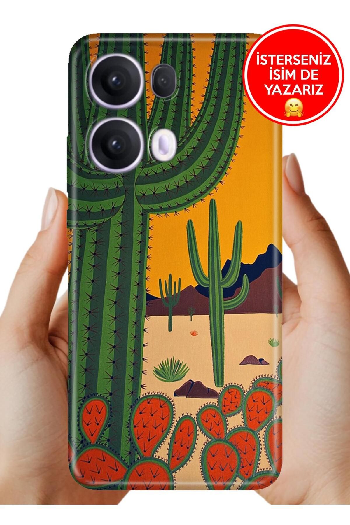 OPPO Reno 13 Pro Kılıf Oppo Reno 13 Pro Ergonomik Resimli Desenli Silikon Çöl-İklimi