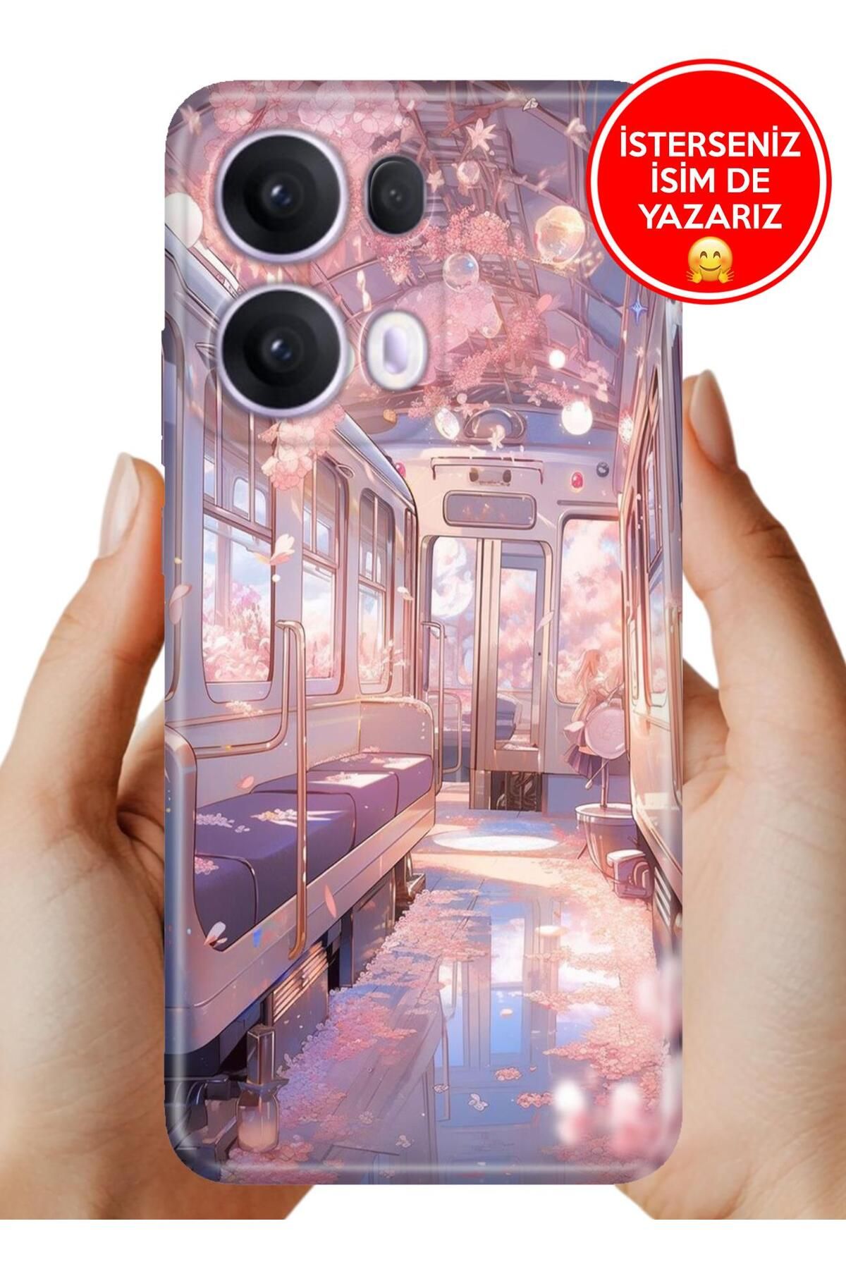 OPPO Reno 13 Pro Kılıf Oppo Reno 13 Pro A Kalite Baskılı Art Silikon Romantik Tren