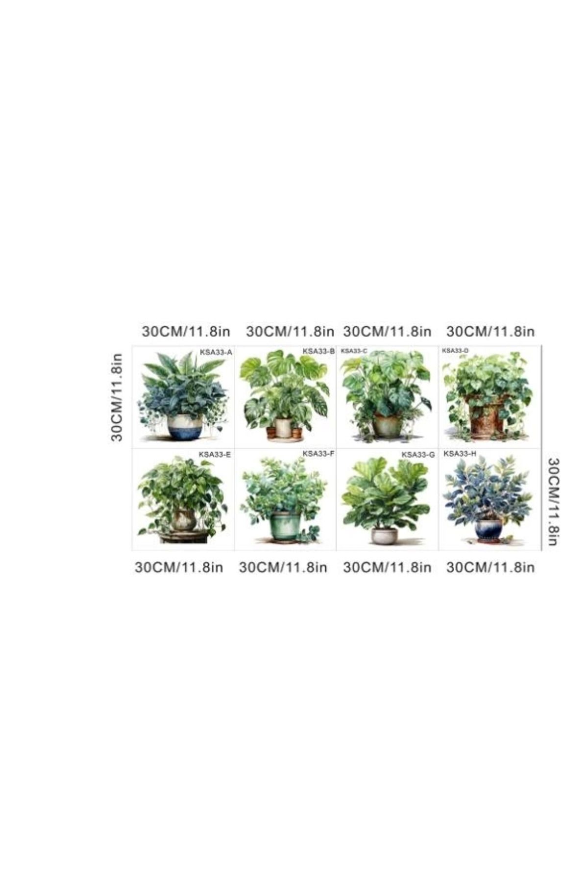 ÖYKÜ VE YİĞİT Pratik Saksılı Çiçek Tasarımlı 8li Sticker Mc-480a