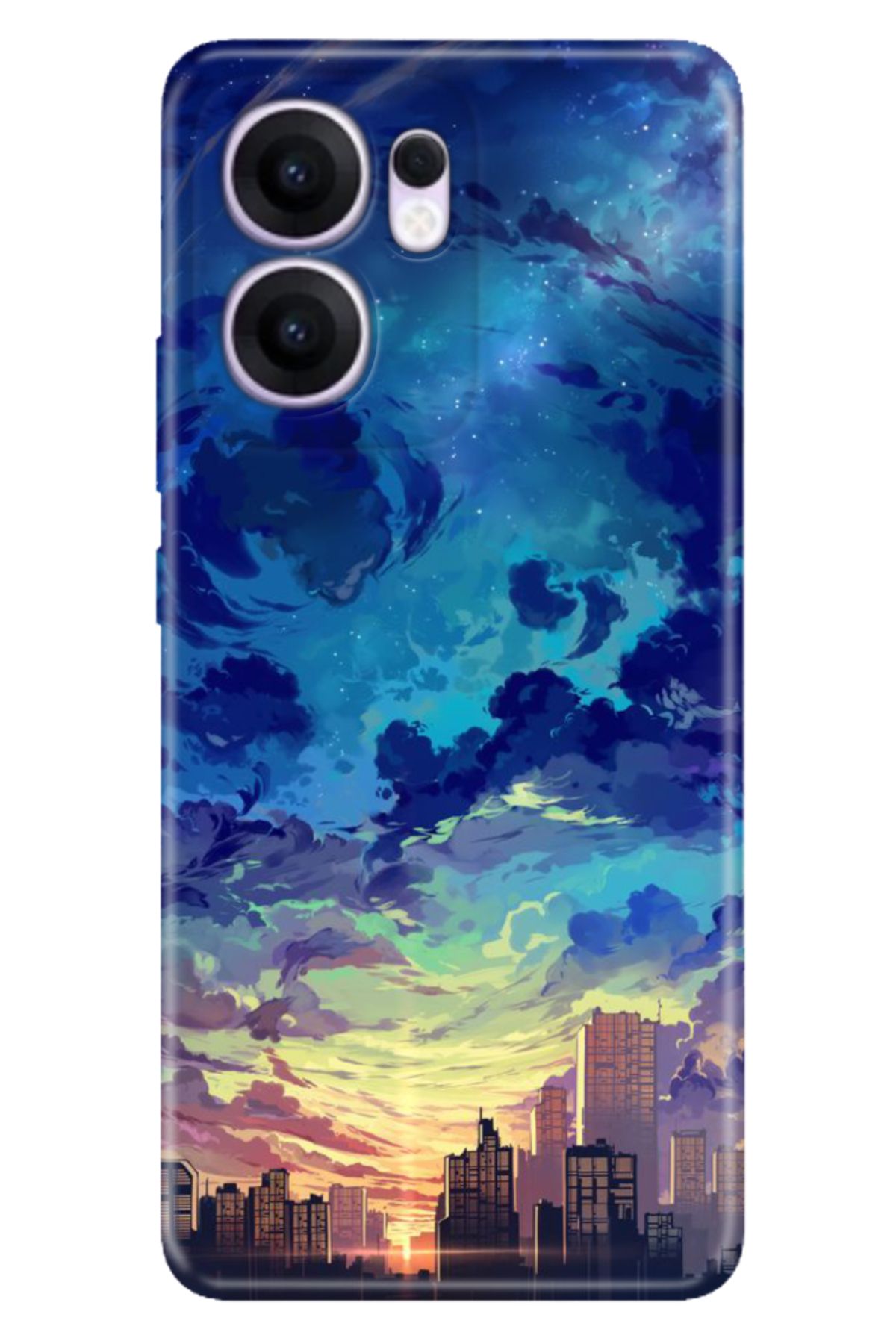 OPPO Reno 13F 5G Kılıf Renkli Silikon Baskılı TPU Cloud City