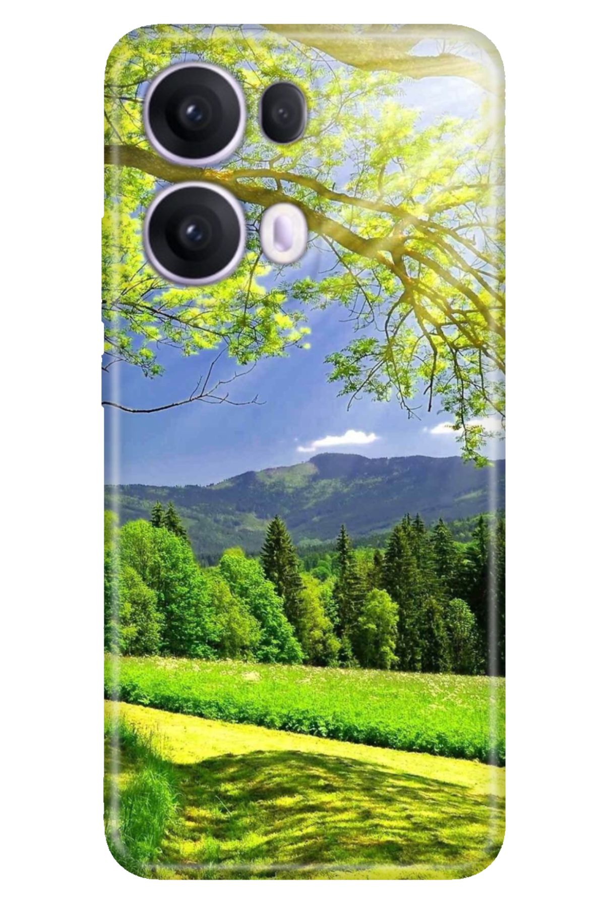 OPPO Reno 13 Pro Kılıf Oppo Dekoratif Silikon Baskılı Kapak Mis Oksijen