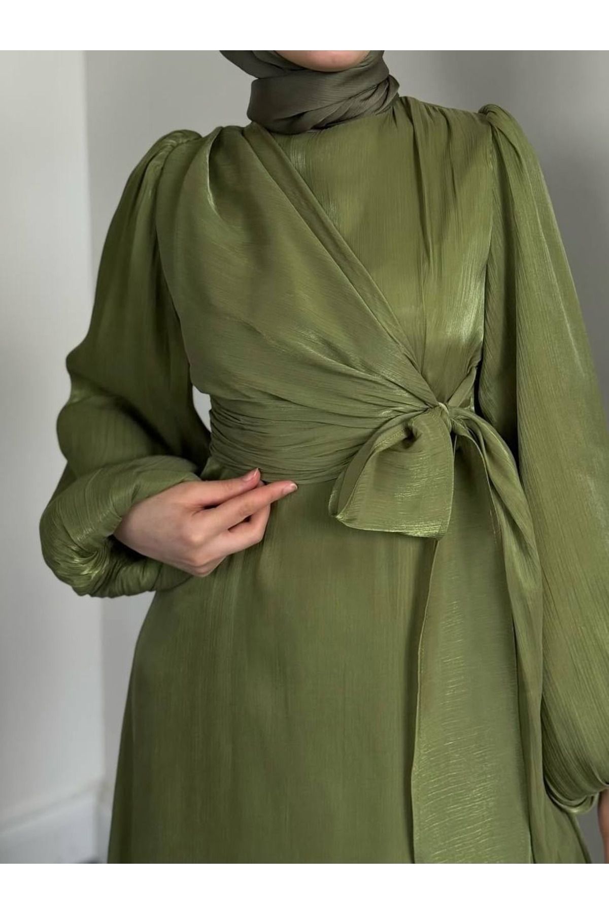 mahira collection YANDAN BAĞLAMALI ORGANZE ABİYE