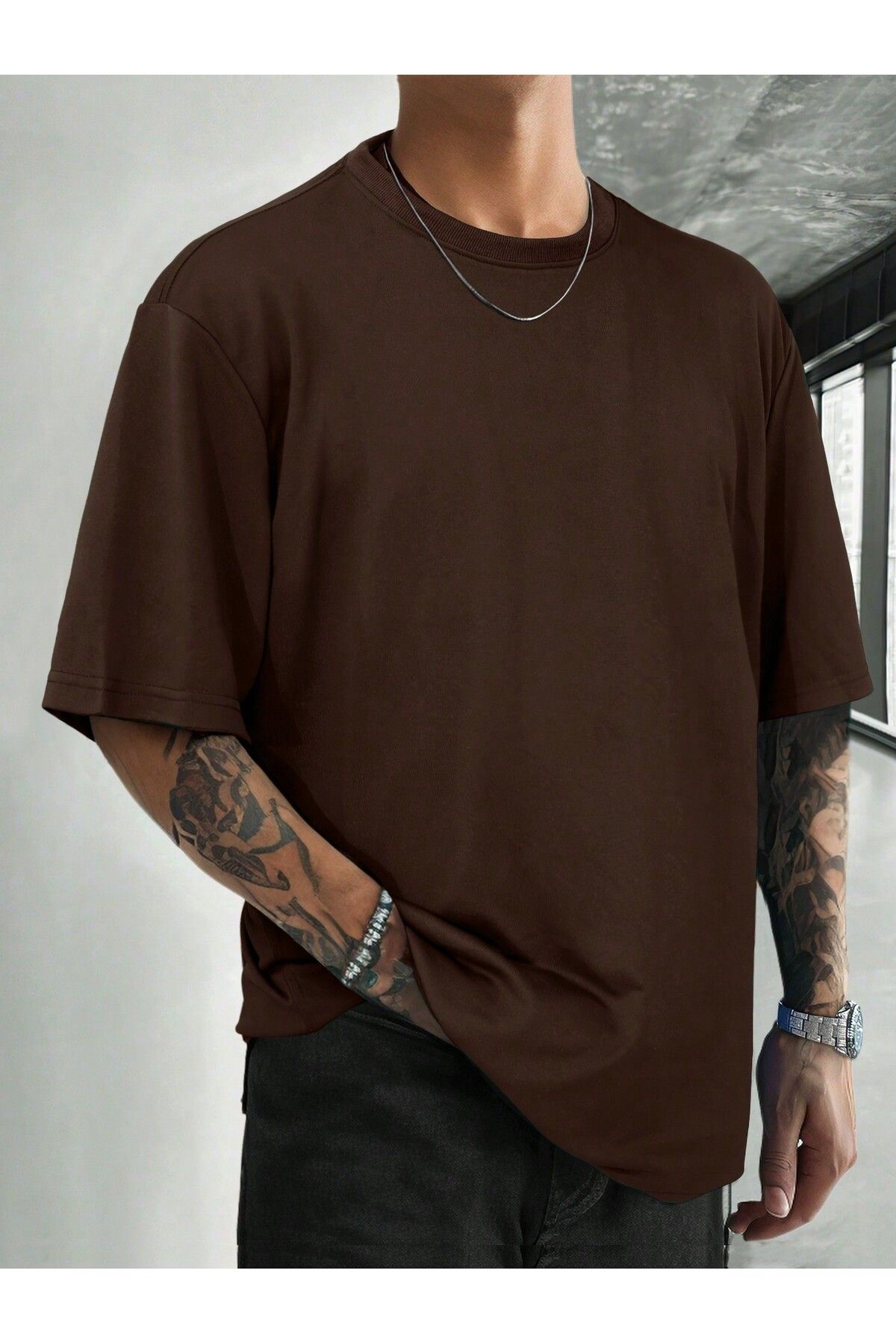 Gollinger Erkek Sıfır Yaka Basic T-shirt - Bisiklet Yaka Tişört