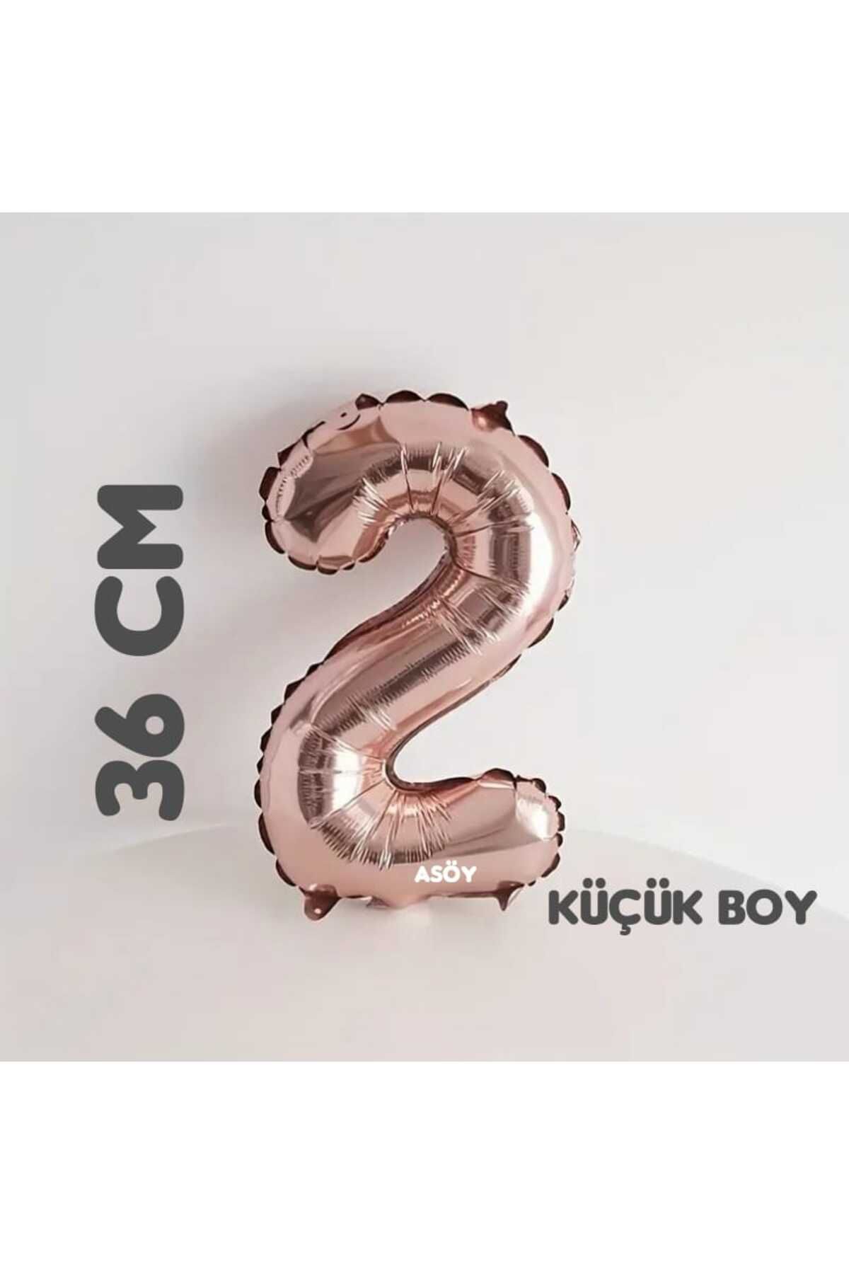 asöy 2 Folyo Balon 2 Rakam Balon 36 Cm Küçük Boy Rosegold Renk 2 Yaş Balonu Doğum Günü Parti Malzemeleri