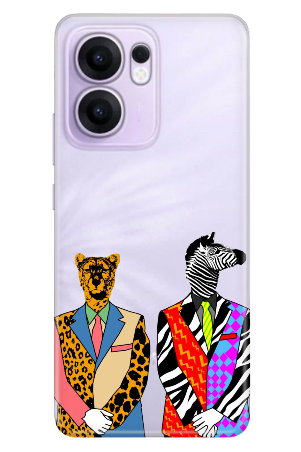 OPPO Reno 13F 5G Kılıf Renkli Silikon Baskılı TPU Zebra Kaplan Retro