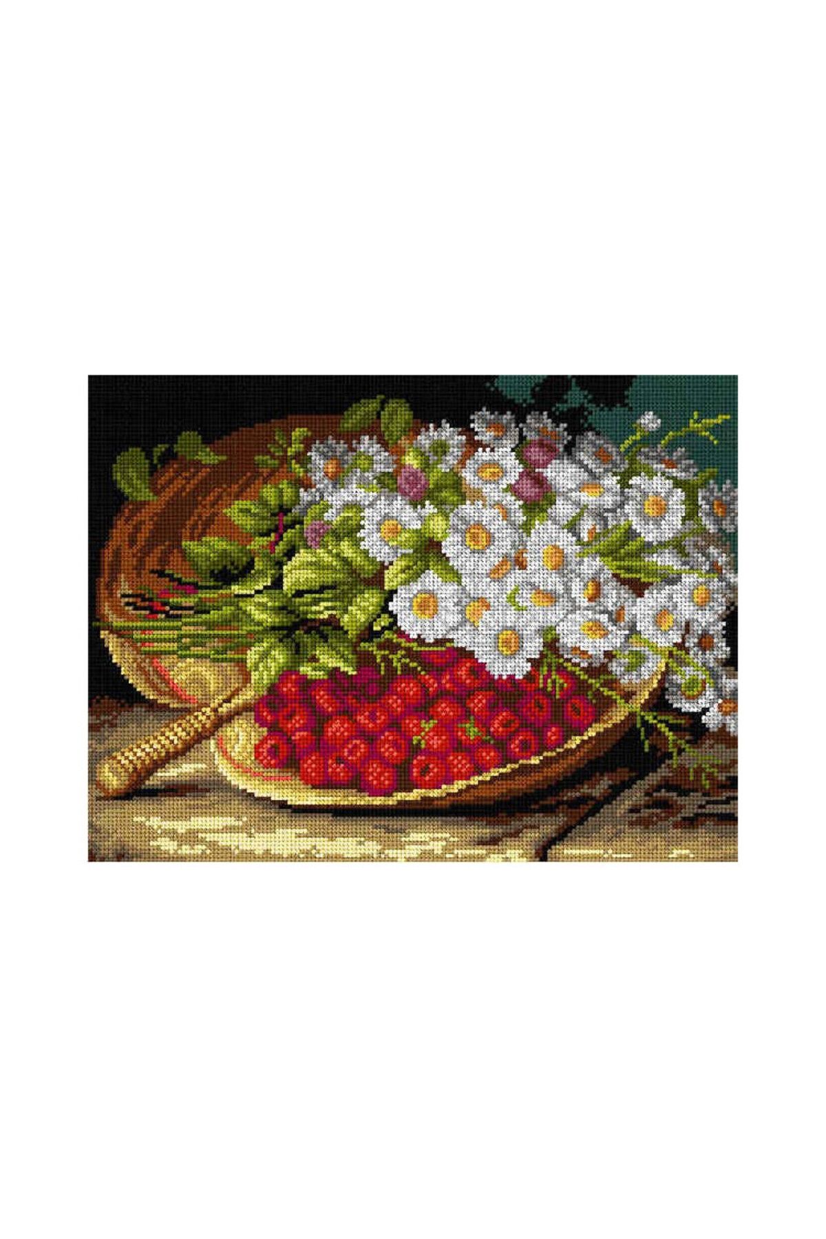 Orchidea Baskılı Goblen Böğürtlen ve Papatya 3000 30*40 cm