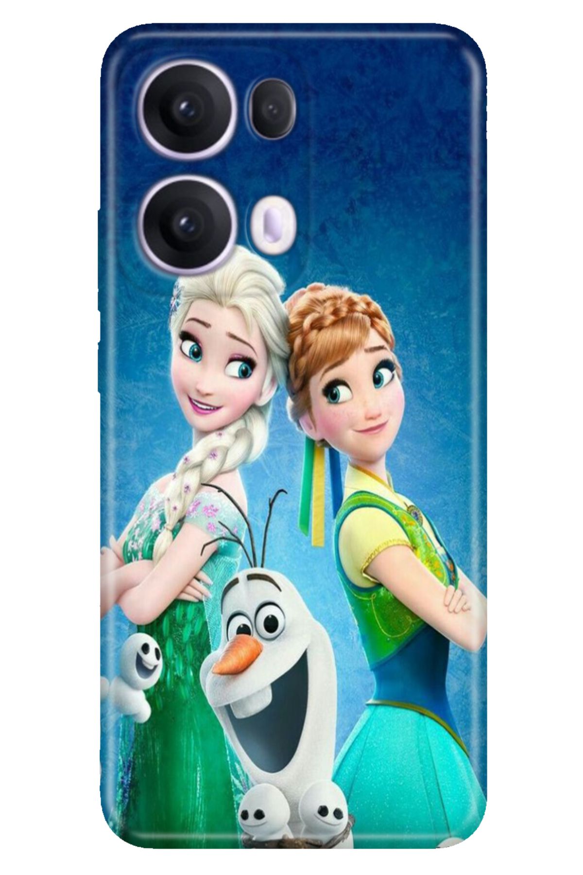 OPPO Reno 13 Pro Oppo Kılıf Tema Trendy Silikon Baskılı Elsa Anna Olaf