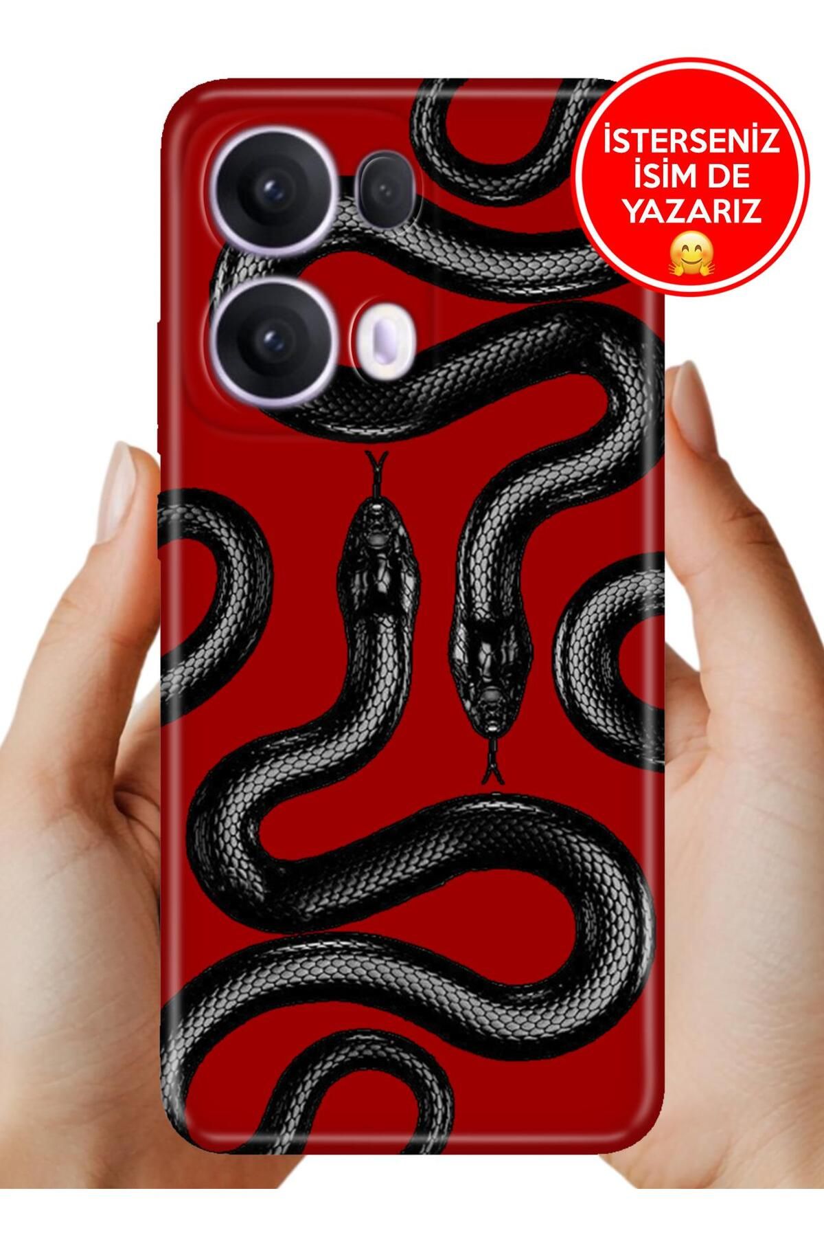 OPPO Reno 13 Pro Kılıf Oppo Reno 13 Pro A Kalite Baskılı Art Silikon Yılanmoda