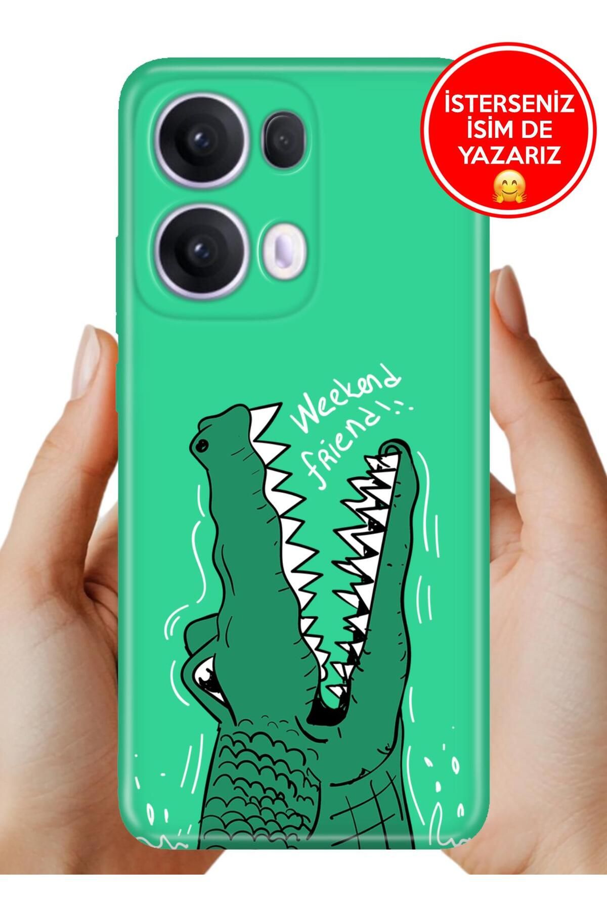 OPPO Reno 13 Pro Kılıf Oppo Reno 13 Pro Ergonomik Resimli Desenli Silikon Crocodile