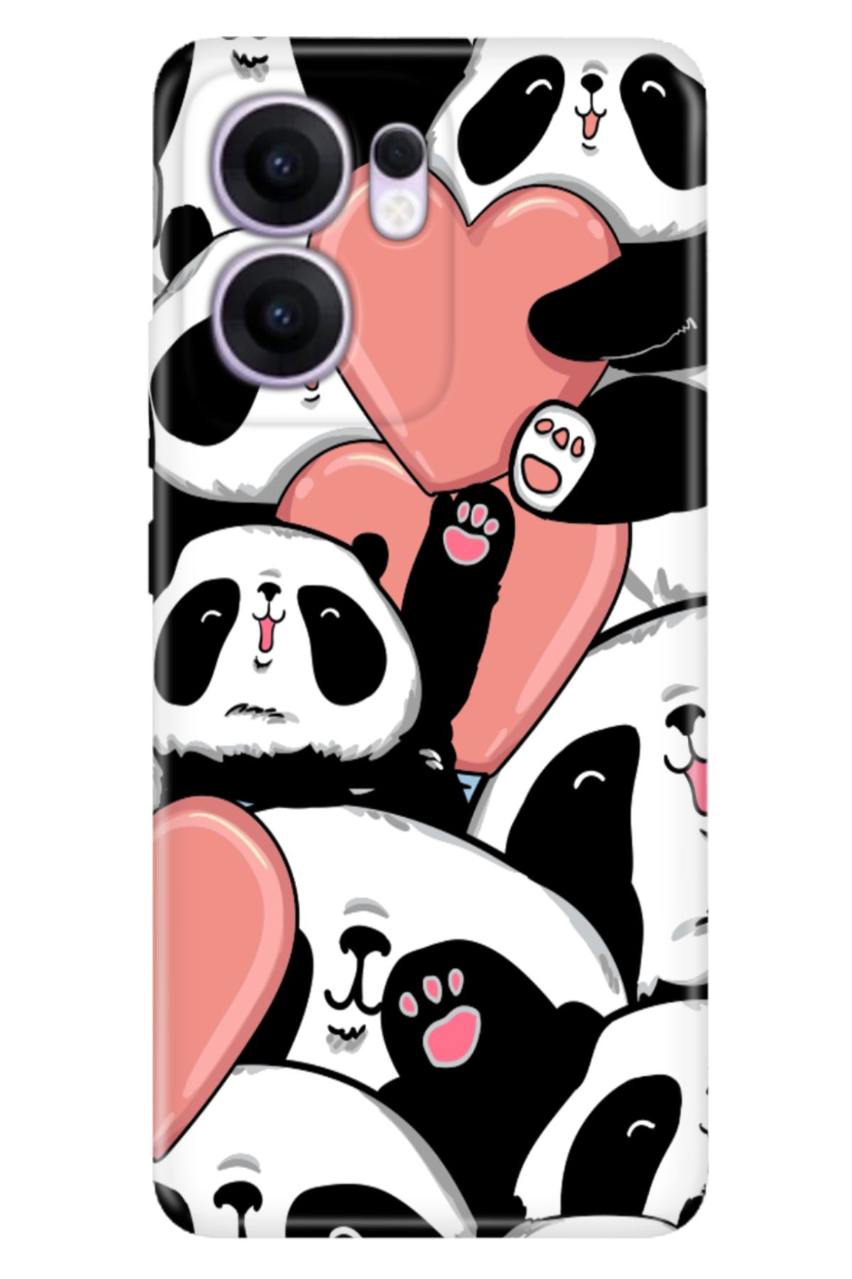 OPPO Reno 13F 5G Kılıf Renkli Silikon Baskılı TPU Sevimli Panda