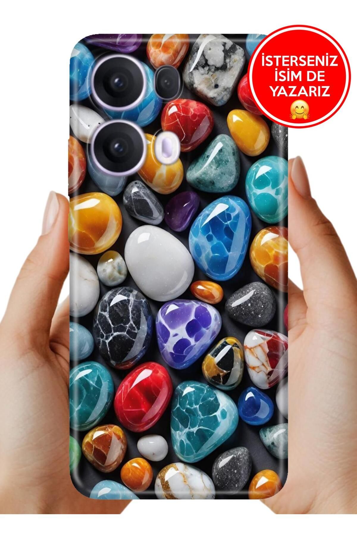 OPPO Reno 13 Pro Kılıf Oppo Reno 13 Pro A Kalite Baskılı Art Silikon Şans Taşları