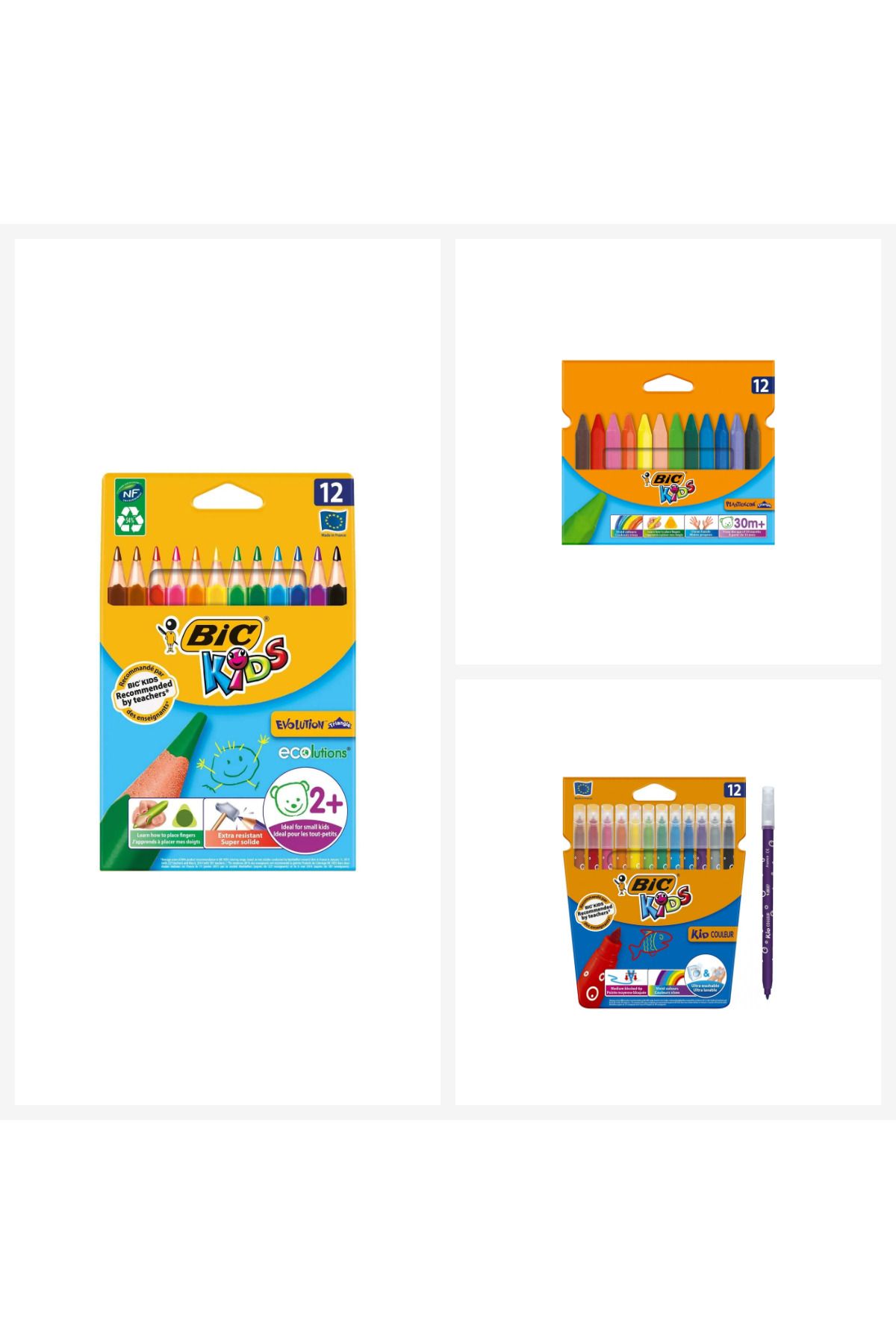 Bic 12li Boya Seti ( Kuru Boya + Pastel Boya + Keçeli Kalem)