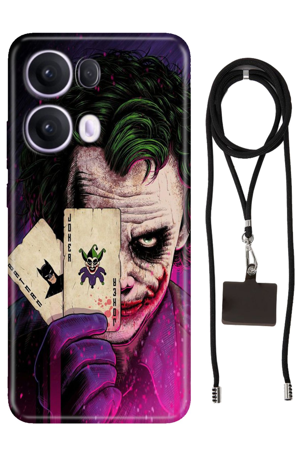 OPPO Reno 13 Pro Oppo Kılıf Silikon Joker Retro İpli Boyun Askısı