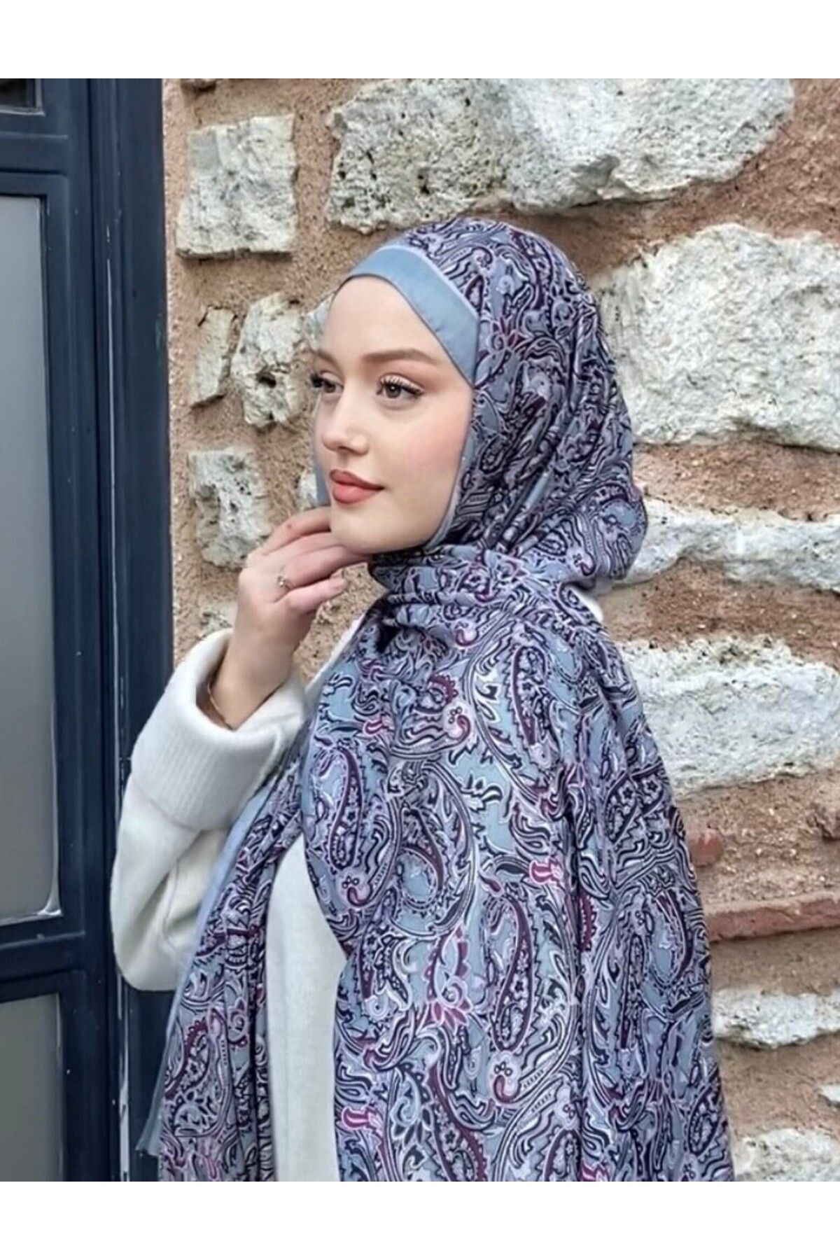 başörtü dükkanı Firuze 3 Desen Şal