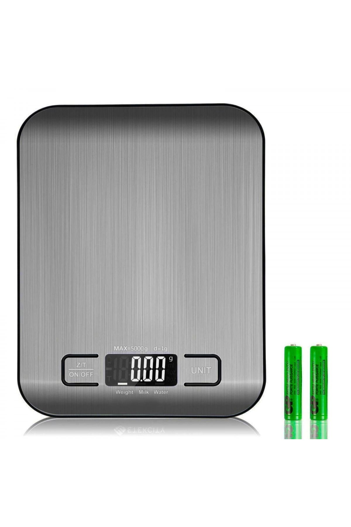 MELFSHOP Dijital Mutfak Terazisi Paslanmaz Çelik Elektronik Lcd Ağırlık 5 Kg Ölçeklii Pişirme Ölçü Aleti