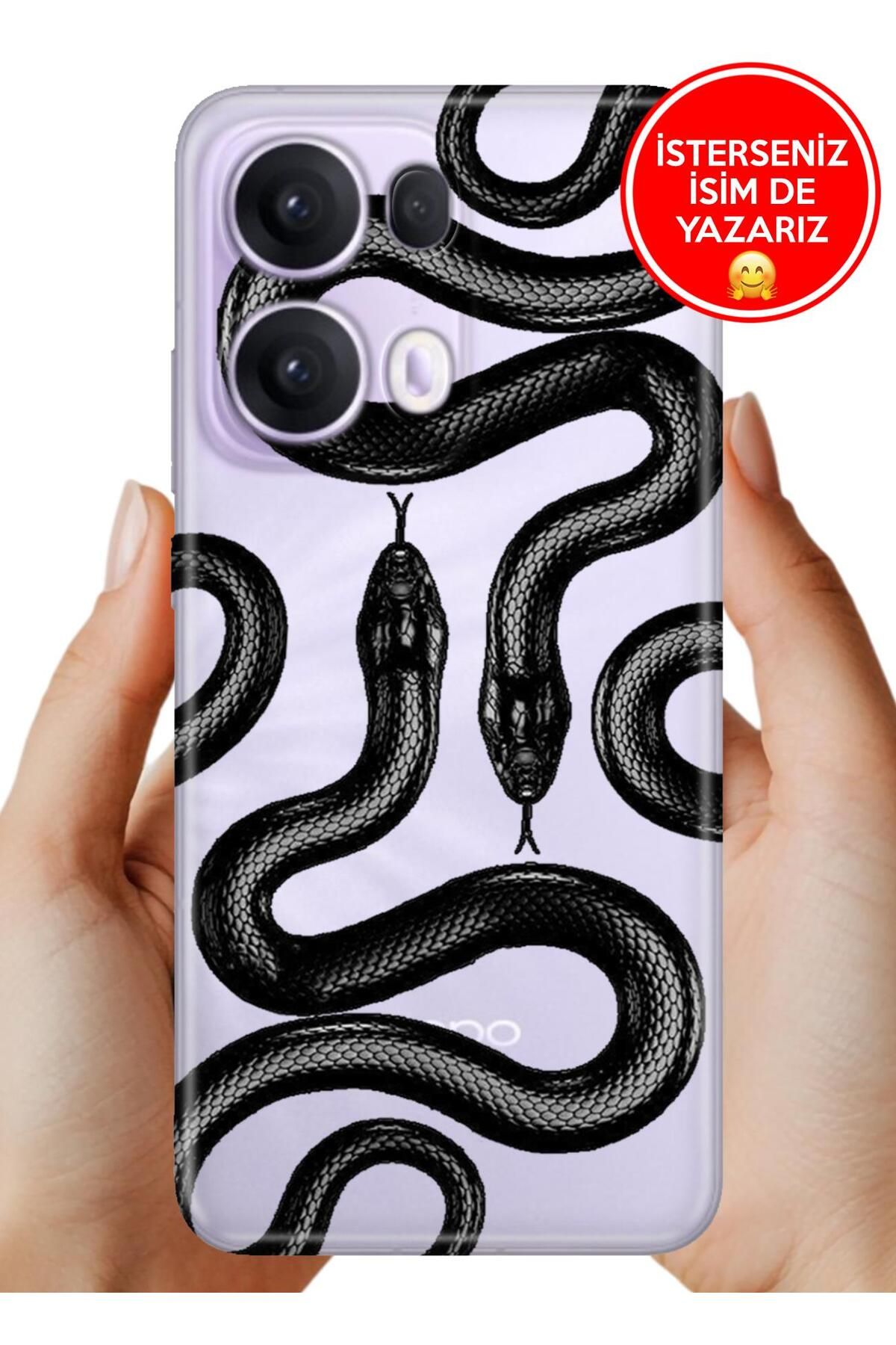 OPPO Reno 13 Pro Kılıf Oppo Reno 13 Pro A Kalite Baskılı Art Silikon Yılan Snake