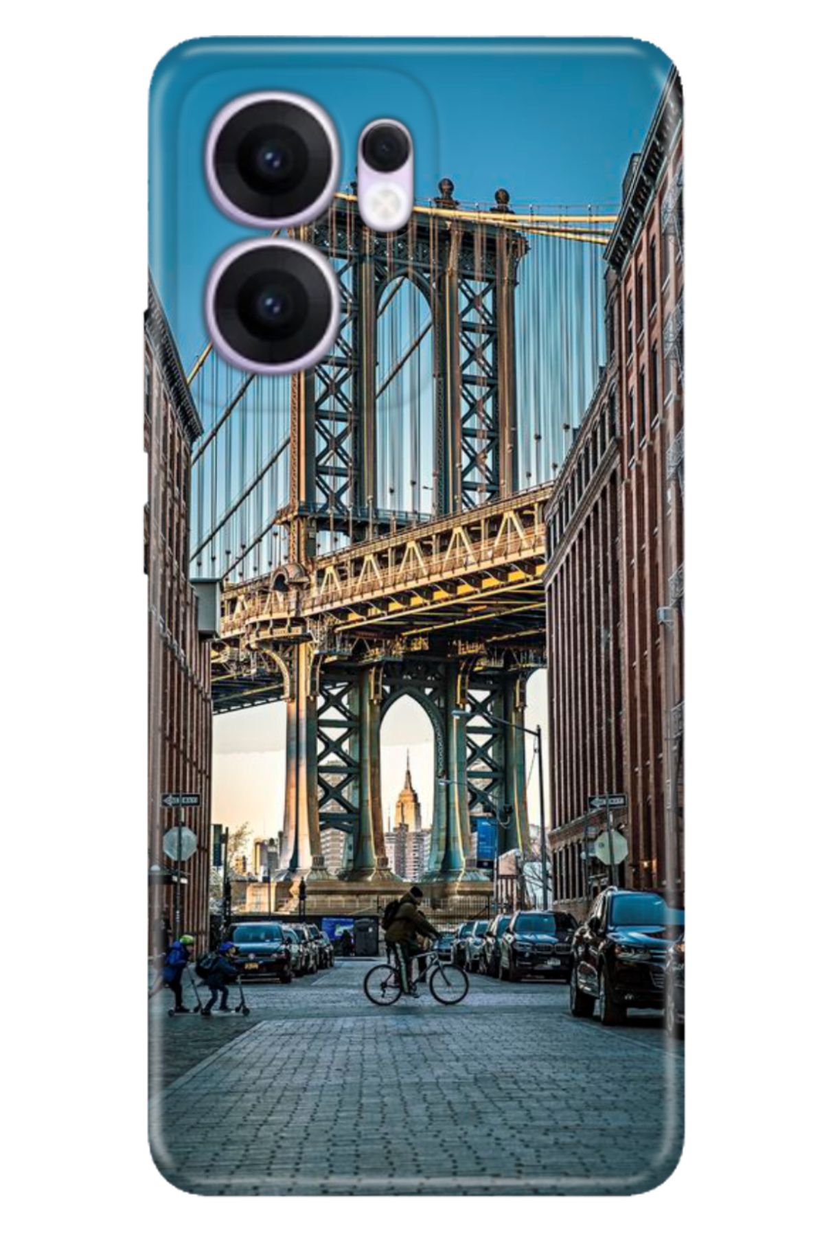 OPPO Reno 13F 5G Kılıf Renkli Silikon Baskılı TPU Brooklyn Köprüsü