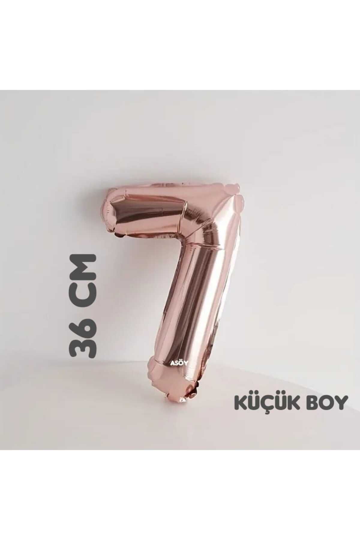 asöy 7 Folyo Balon 7 Rakam Balon 36 Cm Küçük Boy Rosegold Renk 7 Yaş Balonu Doğum Günü Parti Malzemeleri