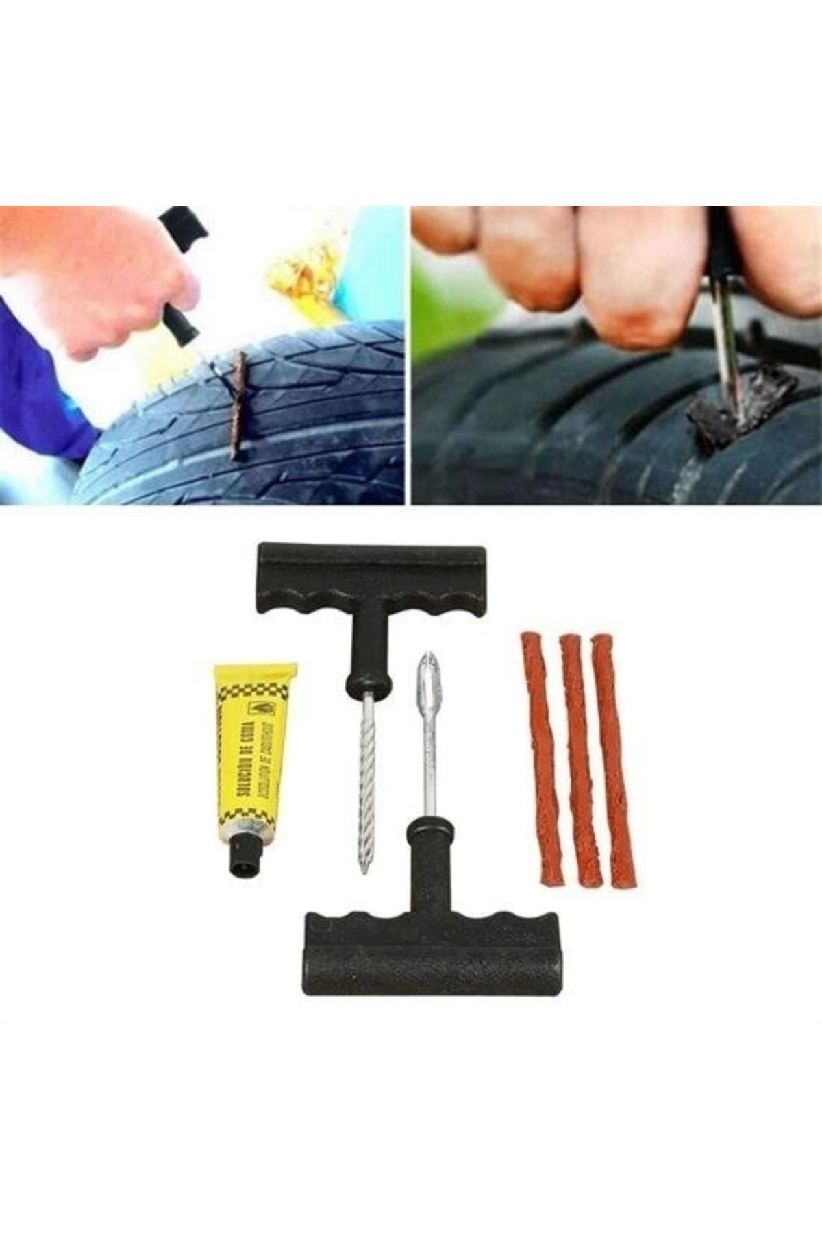 MT29 GİYİM 6 Parça Araba Motosiklet Otomobil Bisiklet Lastik Tamir Kiti Araç Bakım Seti