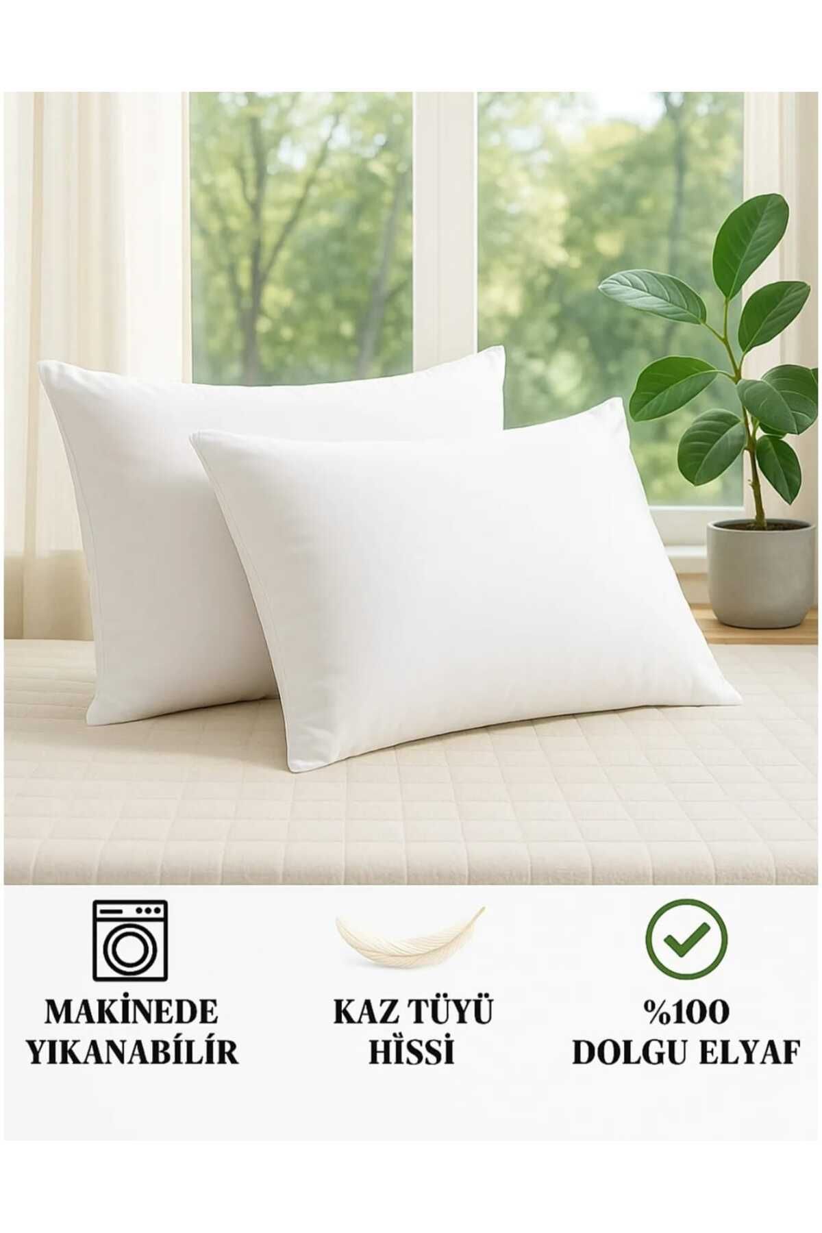 ŞAŞKIN HOUSE ŞAŞKIN HOUSE YASTIK SETİ 2Lİ SİLİKON YASTIK & YUMUŞAK YASTIK & YATAK YASTIĞI