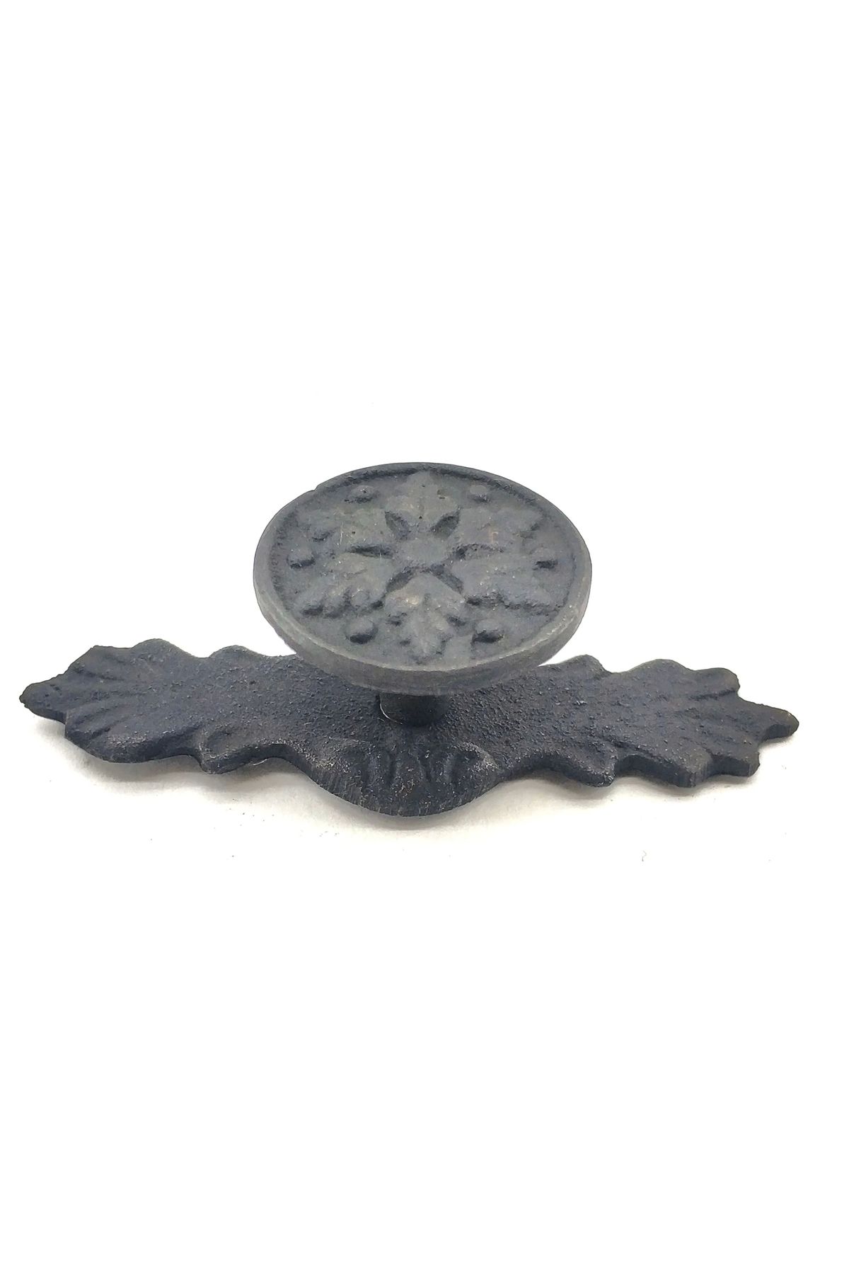 Generic Antika Tarz Dekoratif Pirinç Çiçek Düğme - 27x70 Mm, Oksit