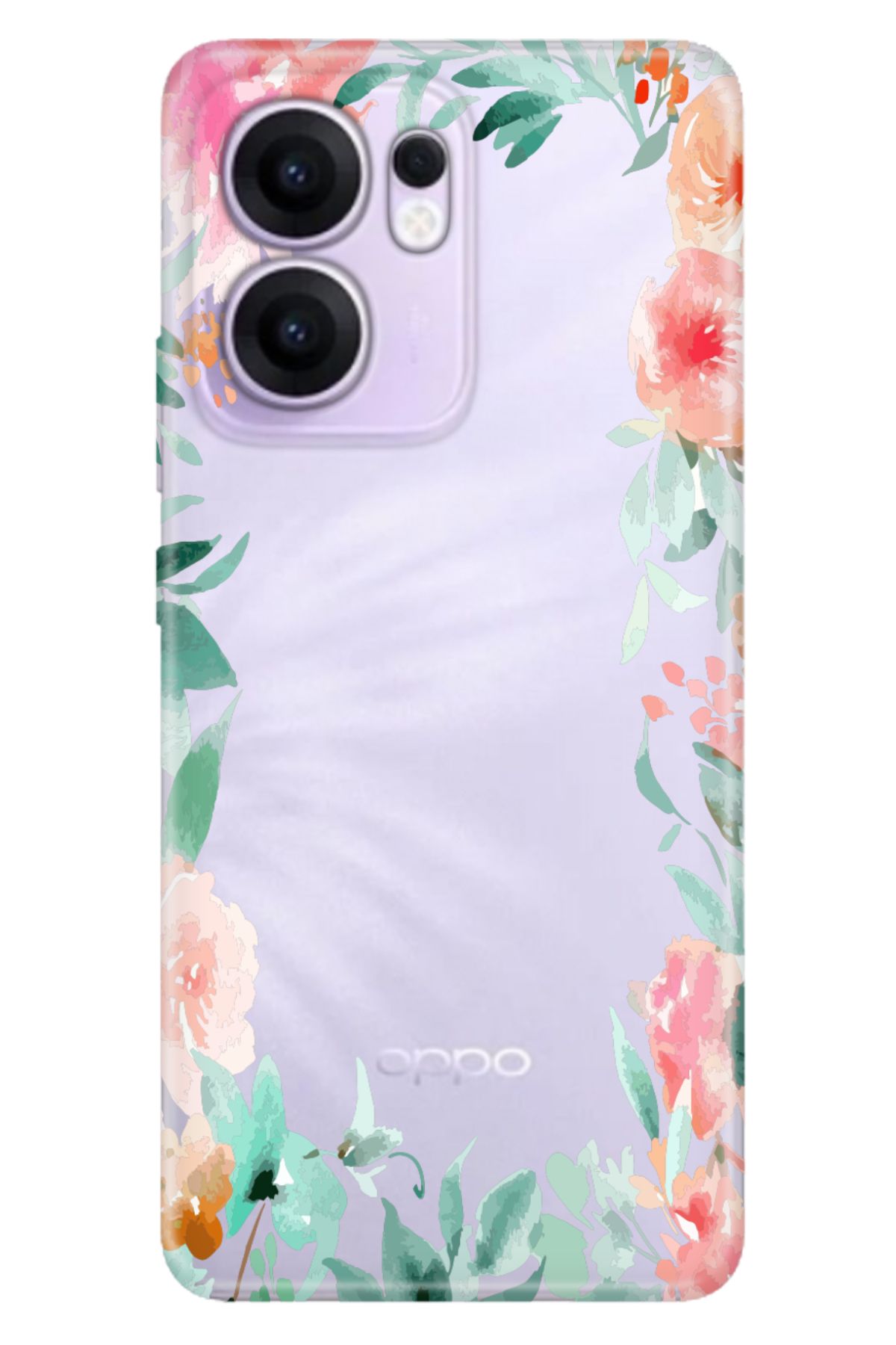 OPPO Reno 13F 5G Kılıf Dekoratif Silikon Baskılı Kapak Çerçeve İmaj